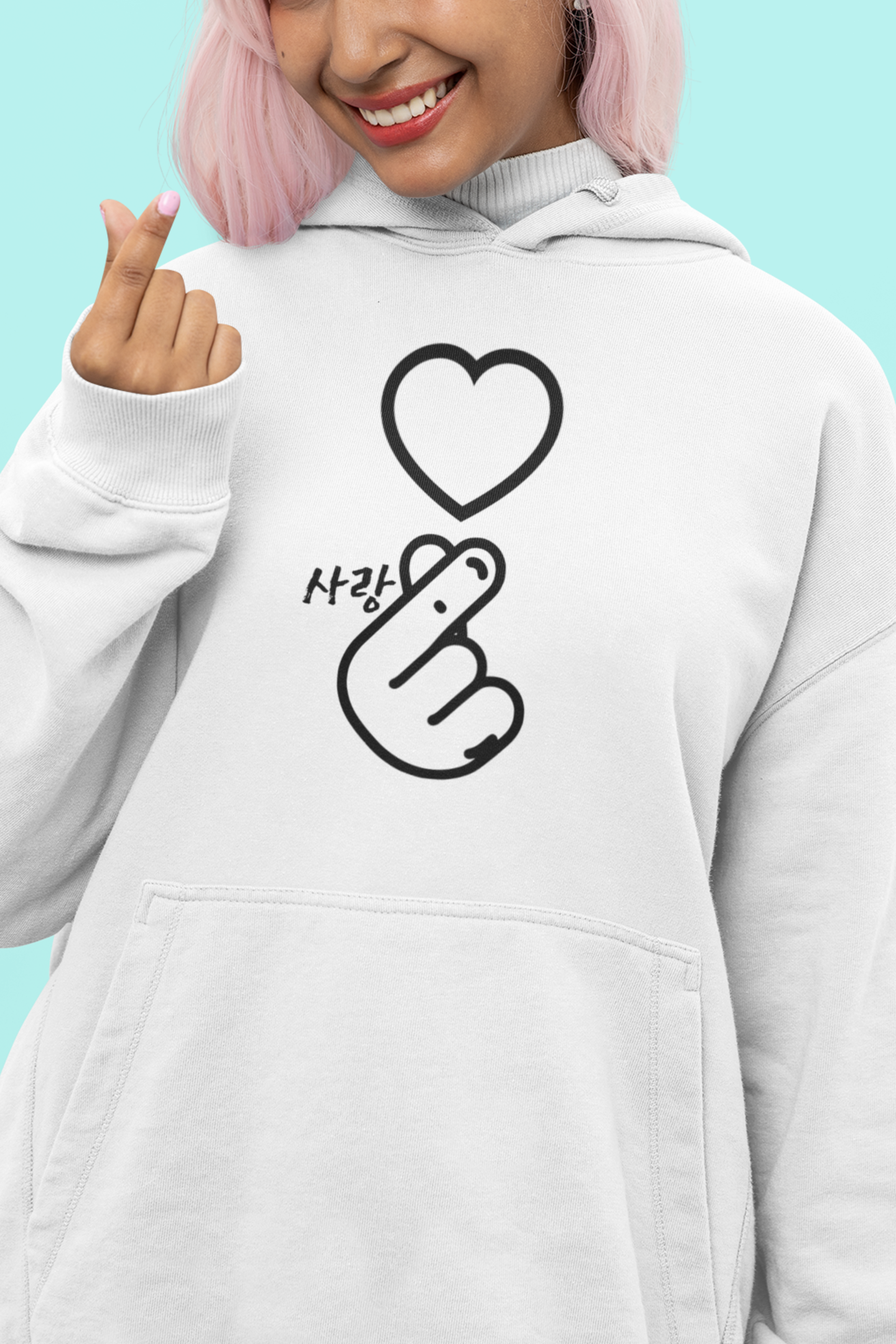 korean-finger-heart-hoodie-white