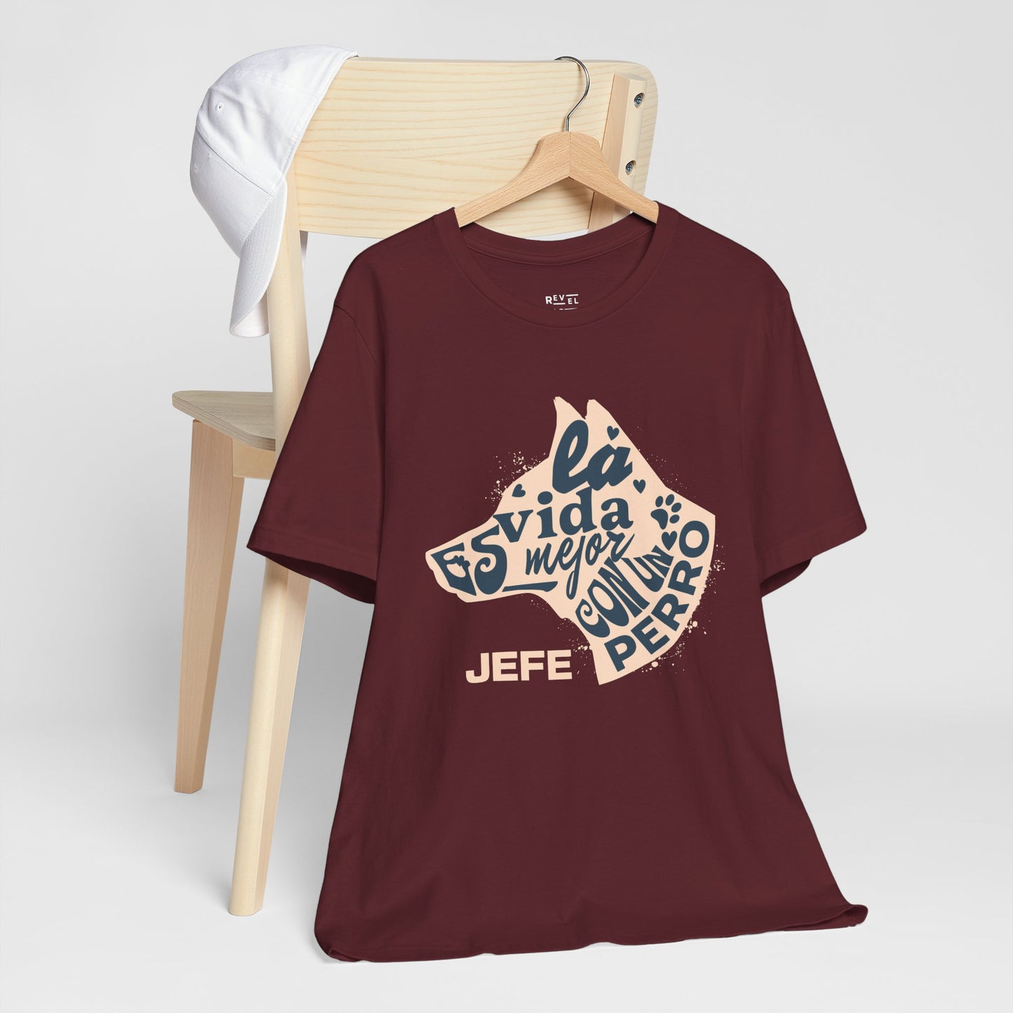 latino-mens-tshirt-life-is-better-with-a-dog-maroon-closeup