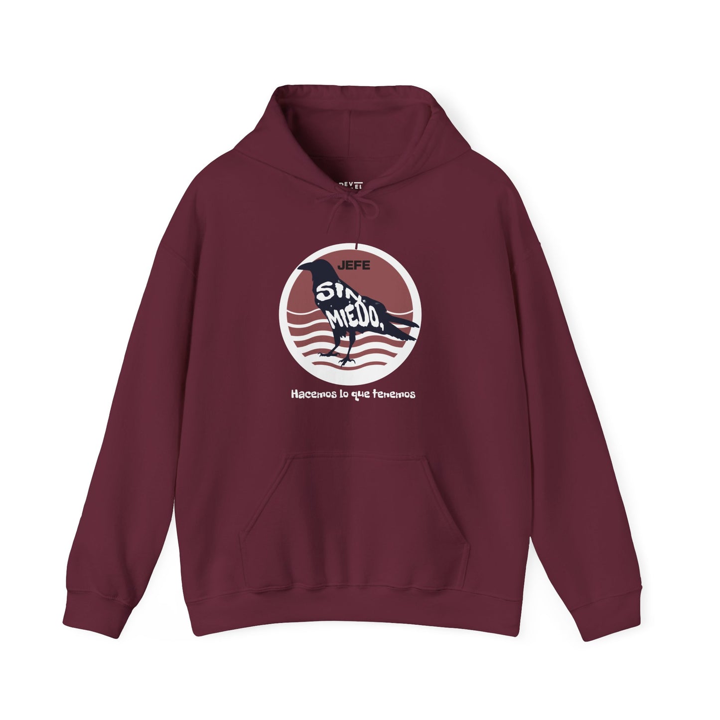 latino-sin-meido-spanish-hoodie-men-closeup-maroon