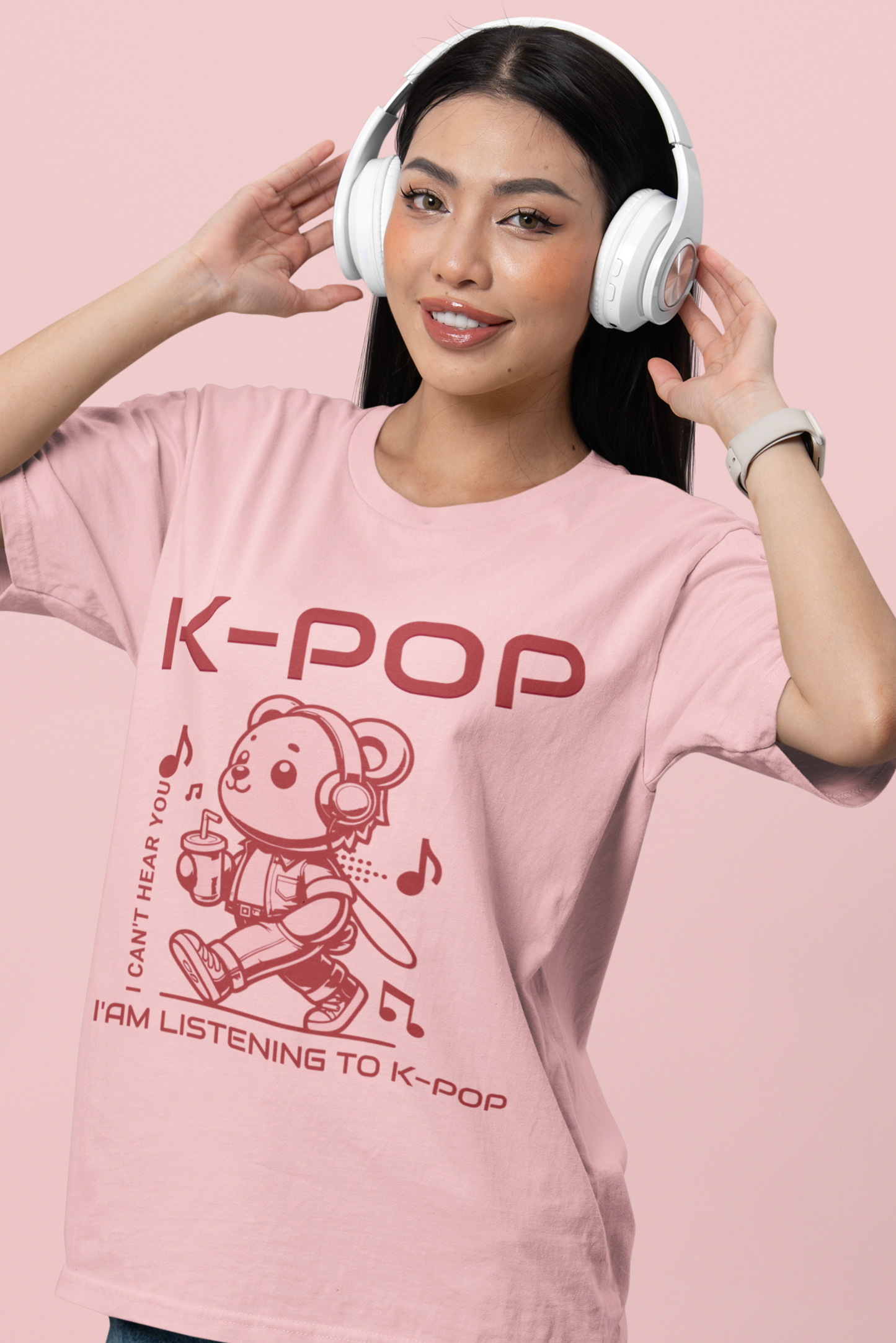 listening-to-kpop-tee-pink