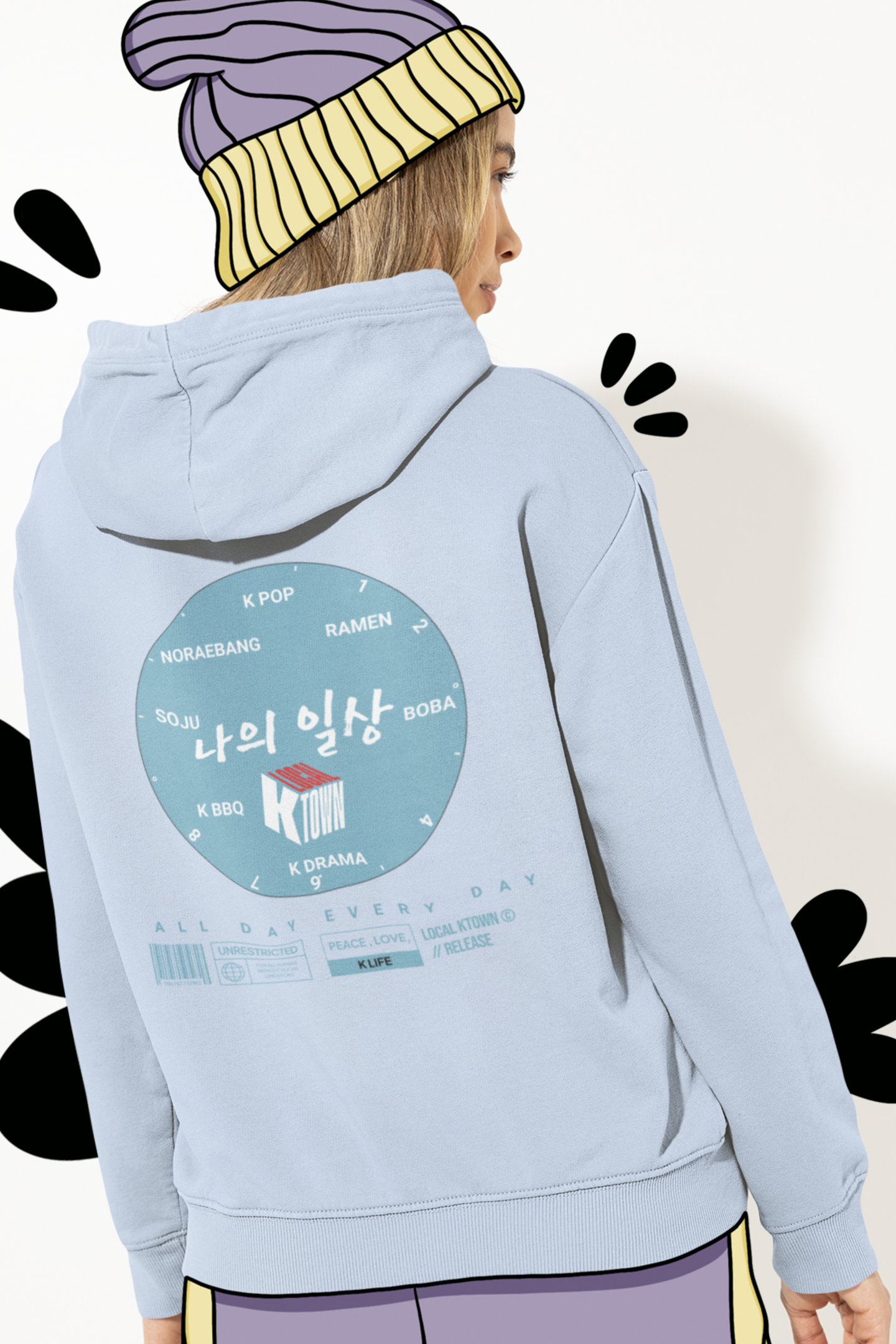 local-ktown-all-day-everyday-back-hoodie-blue
