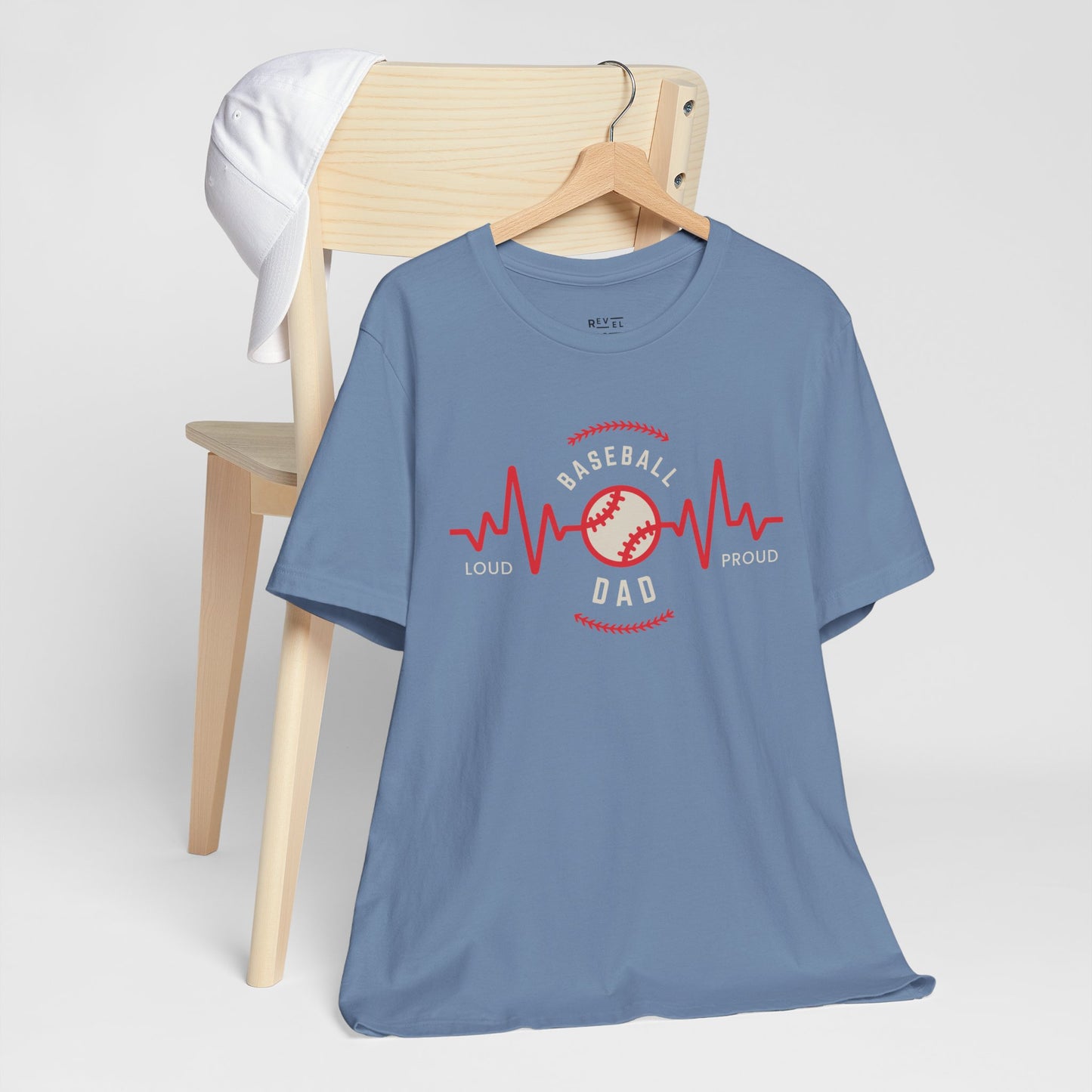 loud-and-proud-baseball-dad-tshirt-closeup-steel-blue