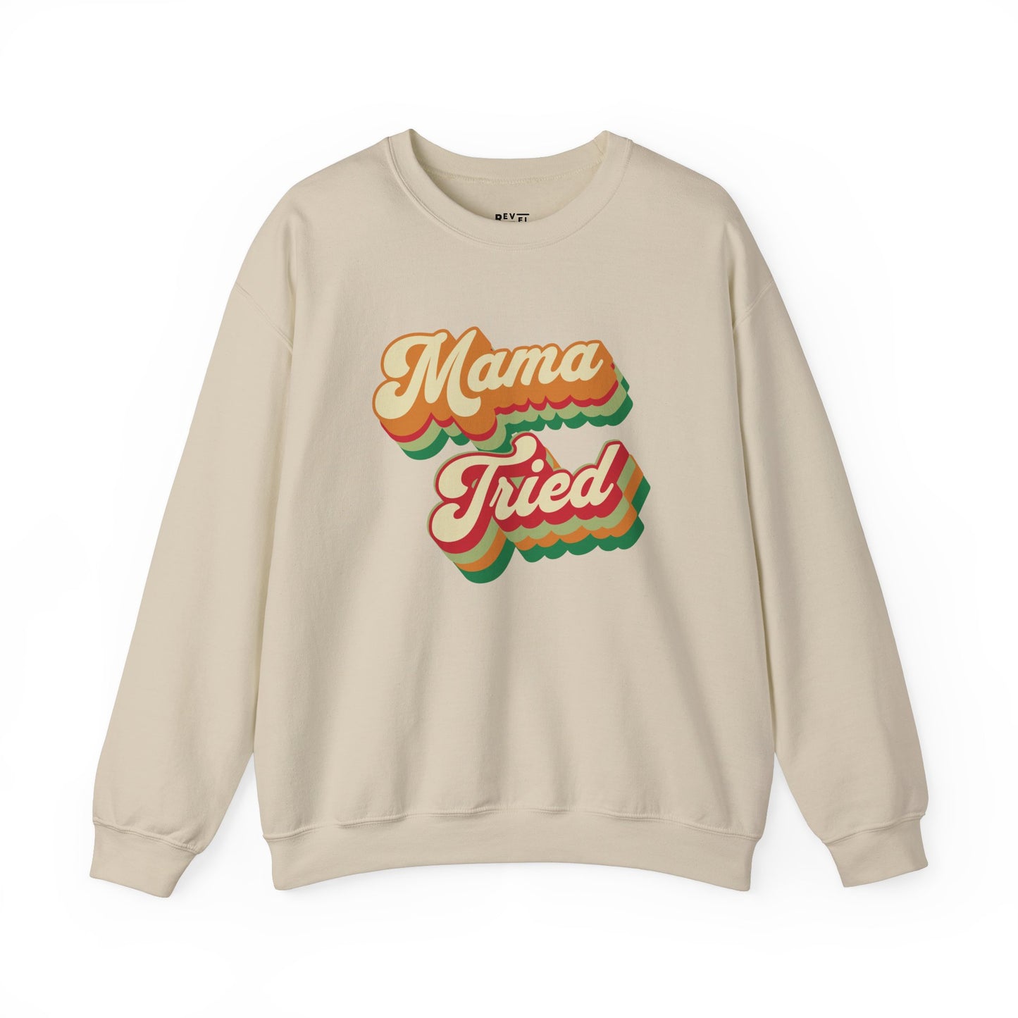 mama-tried-woman-sweatshirt-closeup-sand