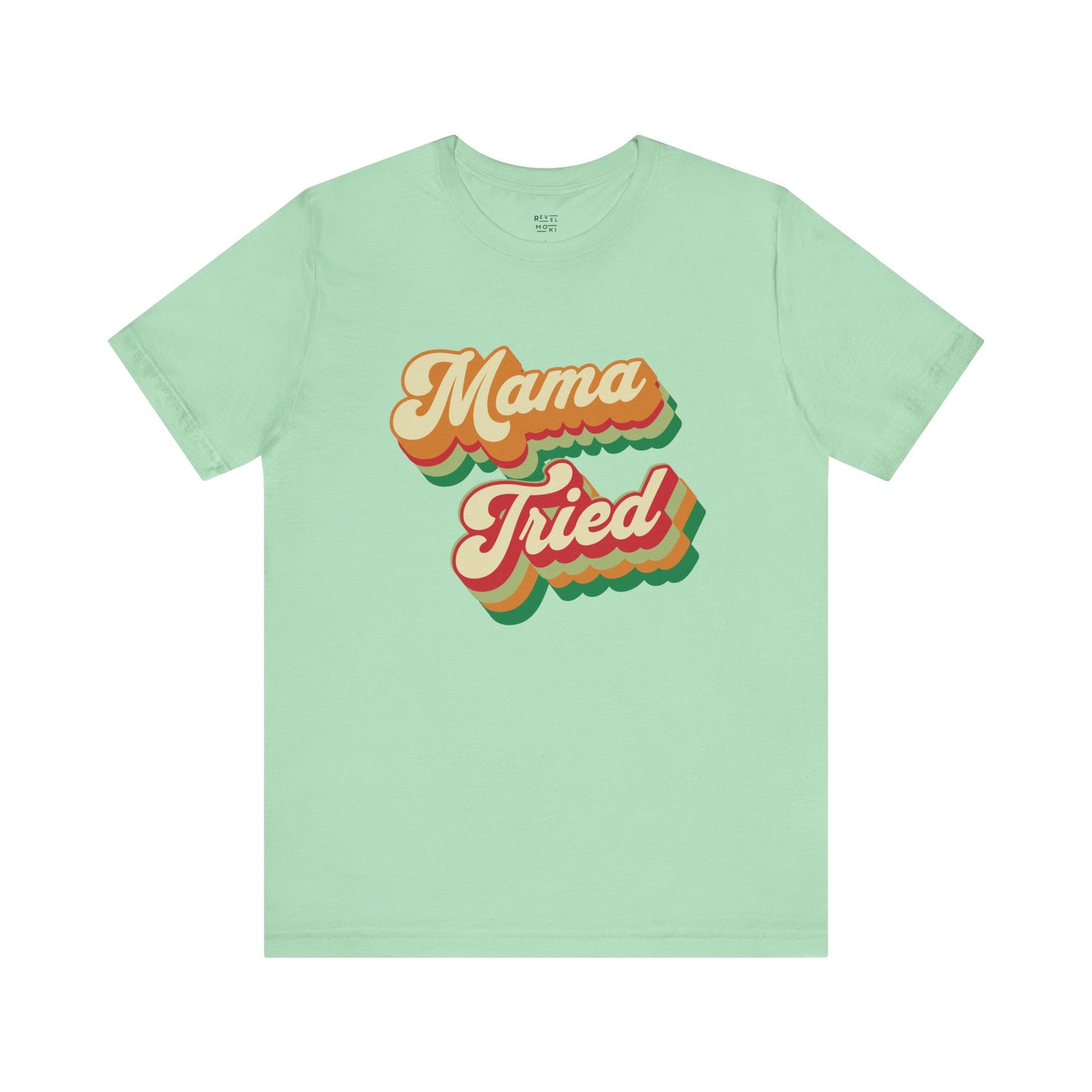 mama-tried-woman-tee-heather-closeup-mint