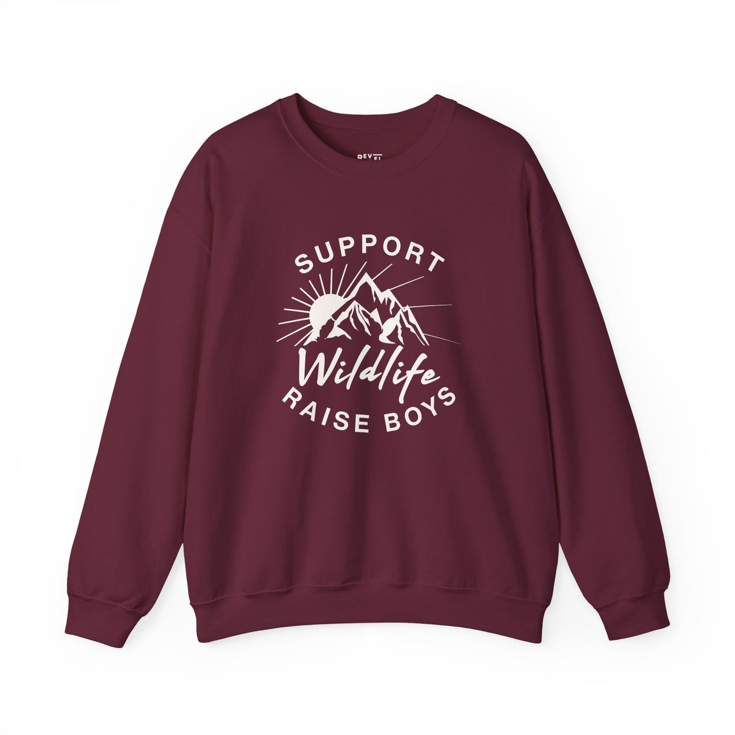 mom-wearing-raise-boys-sweatshirt-closeup-maroon
