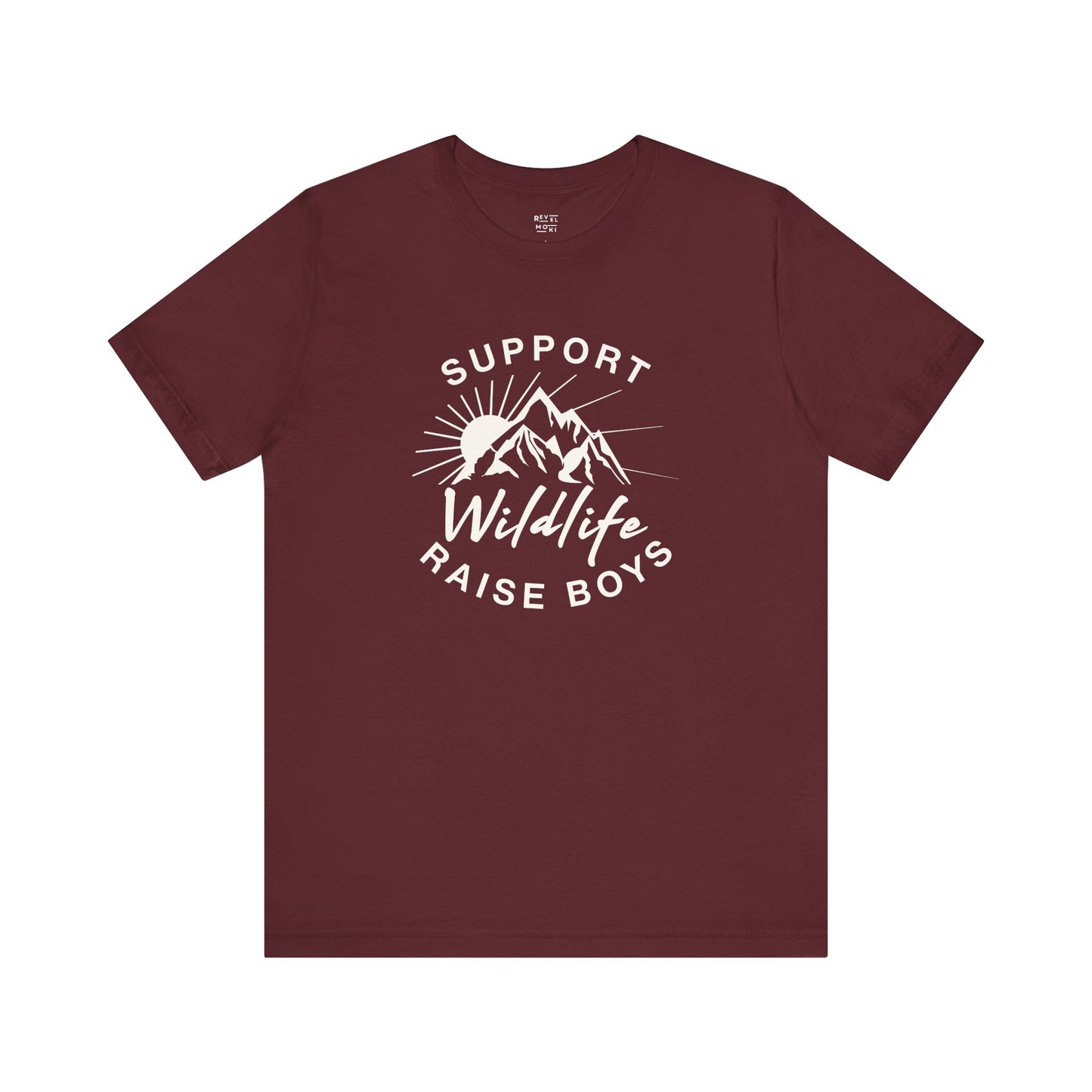 mom-wearing-raise-boys-tshirt-closeup-maroon