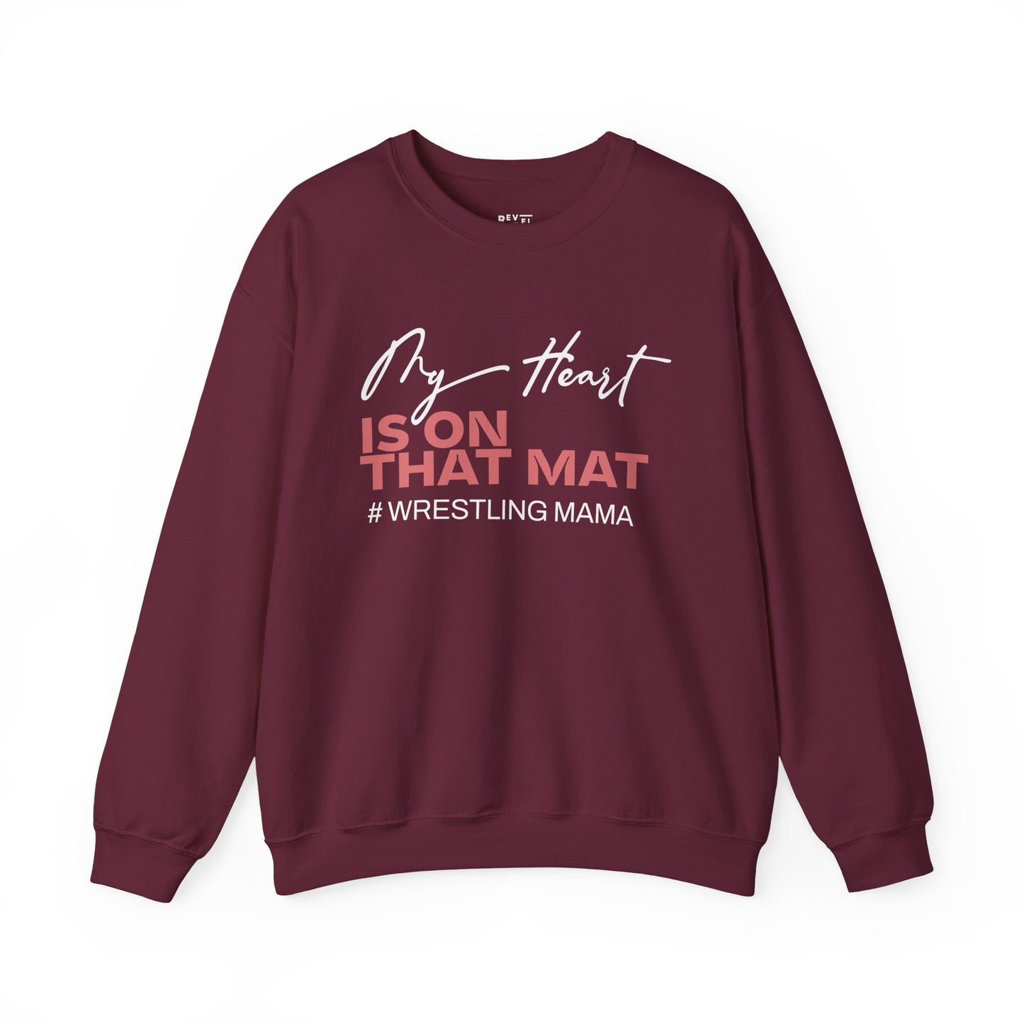 my-heart-is-on-that-mat-wrestling-mom-sweatshirt-closeup-maroon