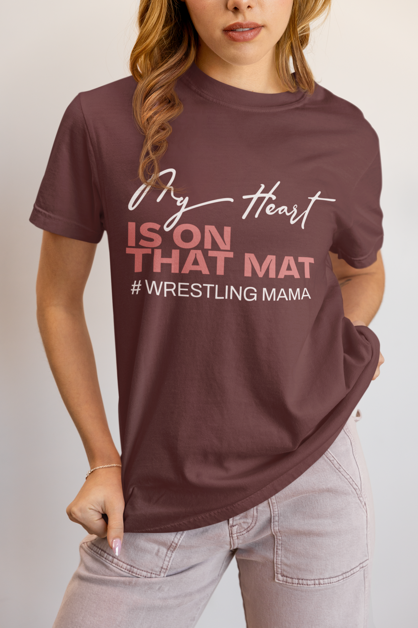 my-heart-is-on-that-mat-wrestling-mom-tee-maroon