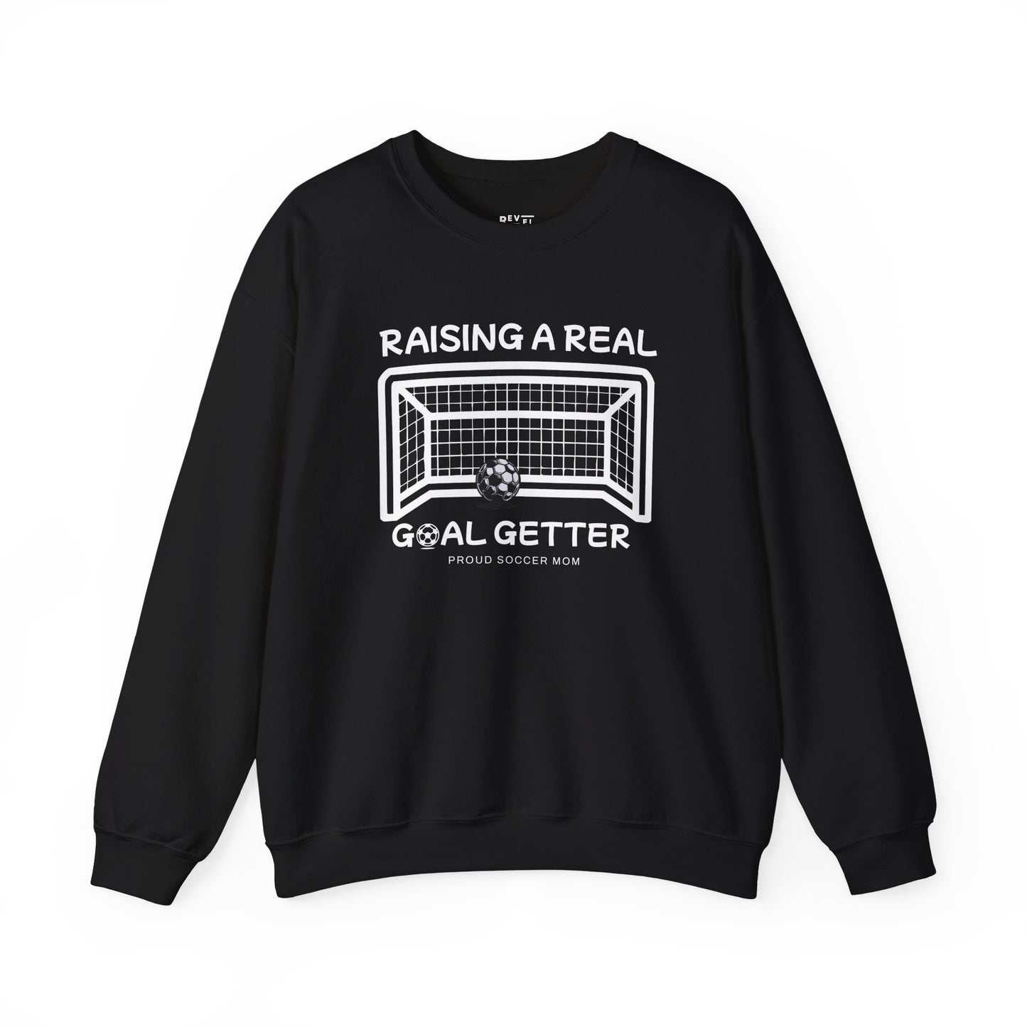 raising-a-real-goalgetter-soccer-mom-sweatshirt-closeup-black