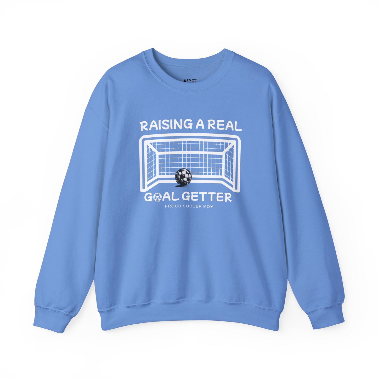 raising-a-real-goalgetter-soccer-mom-sweatshirt-closeup-blue