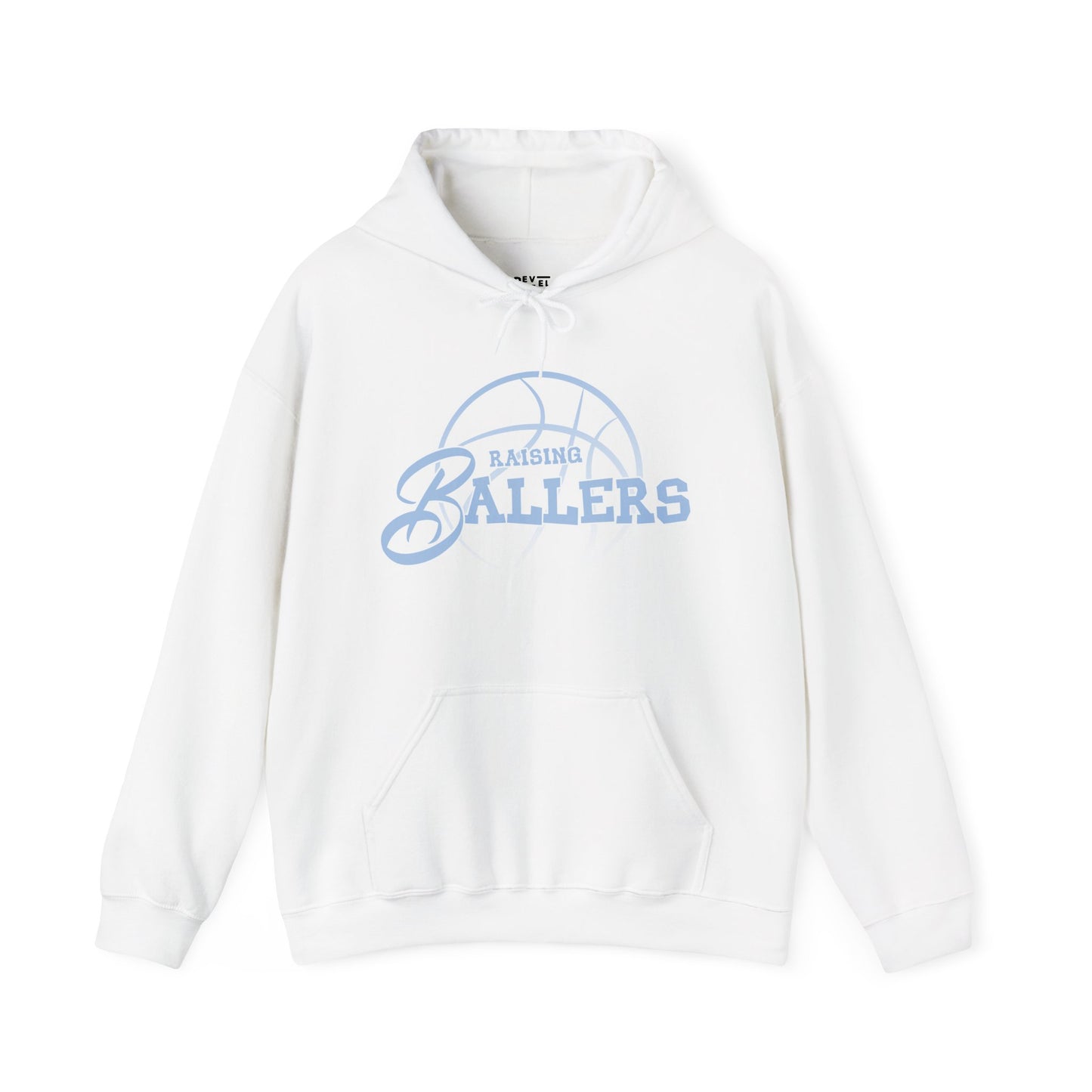 raising-ballers-basketball-dad-hoodie-closeup-white