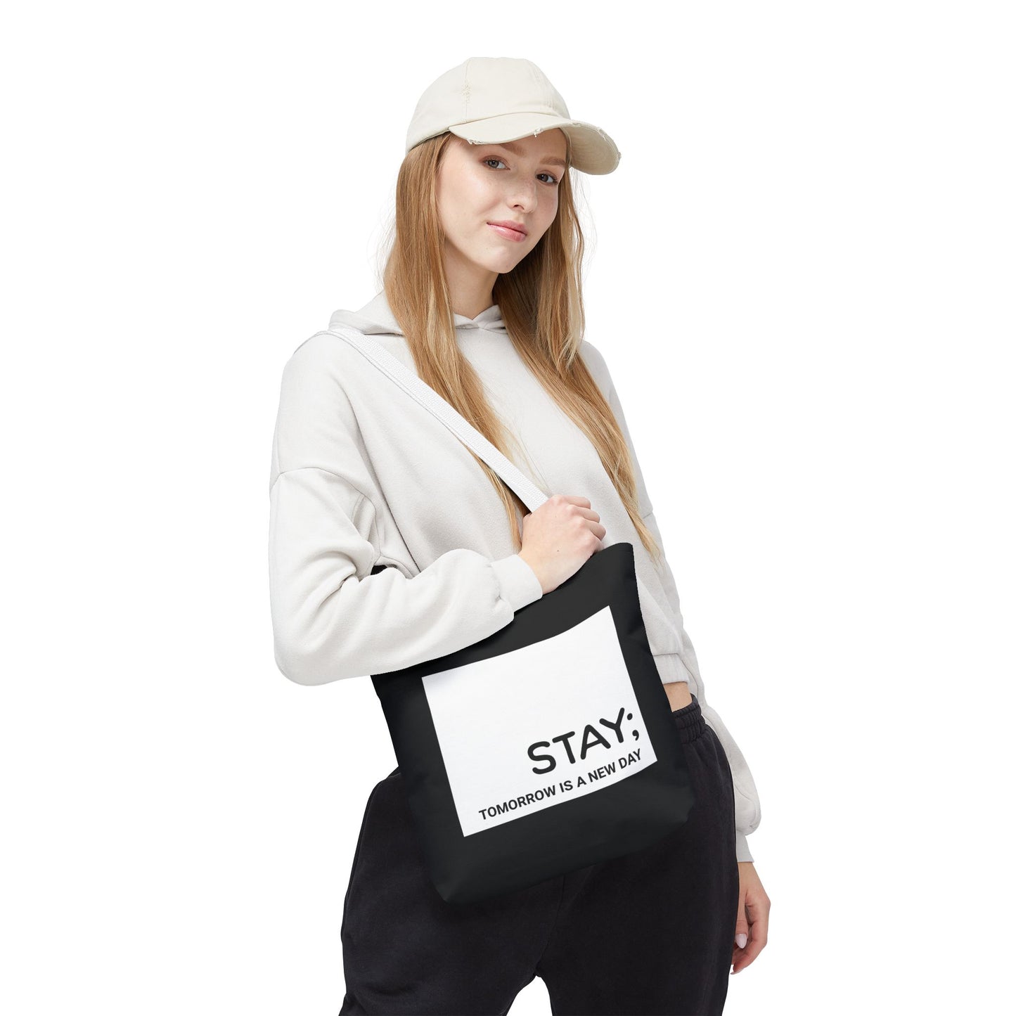 stay-mental-health-tote-bag-small-white-handle-closeup