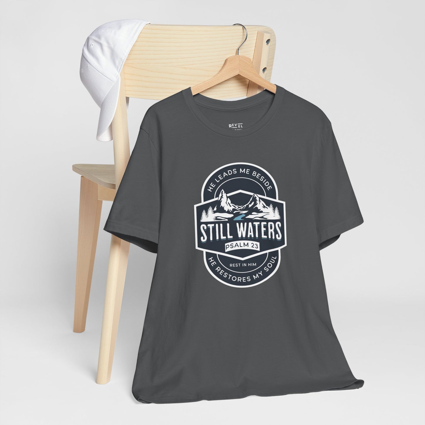 still-waters-psalm23-christian-tshirt-closeup-asphalt