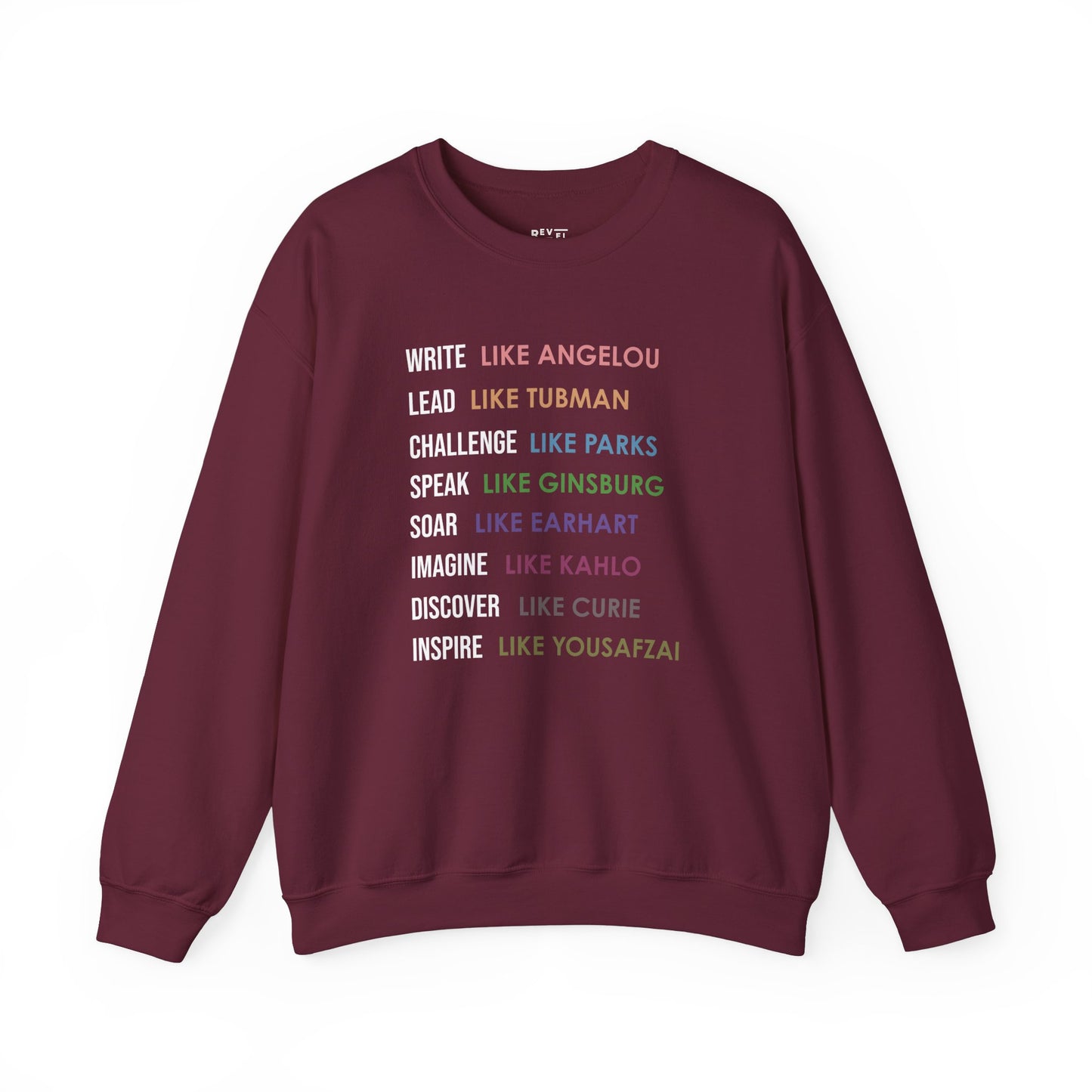 strong-women-in-our-history-list-sweatshirt-closeup-maroon