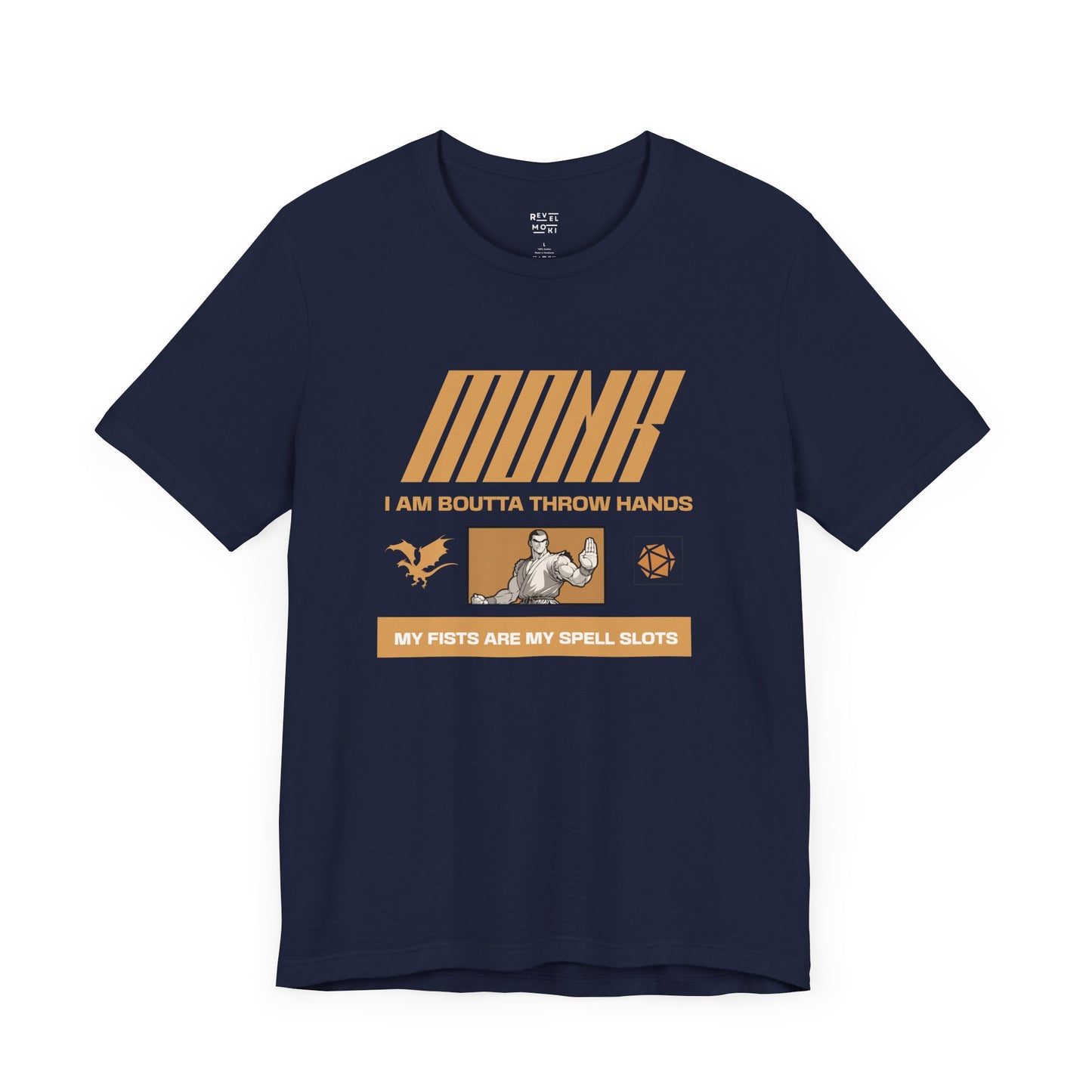 tabletop-roleplaying-game-monk-class-tshirt-front-navy
