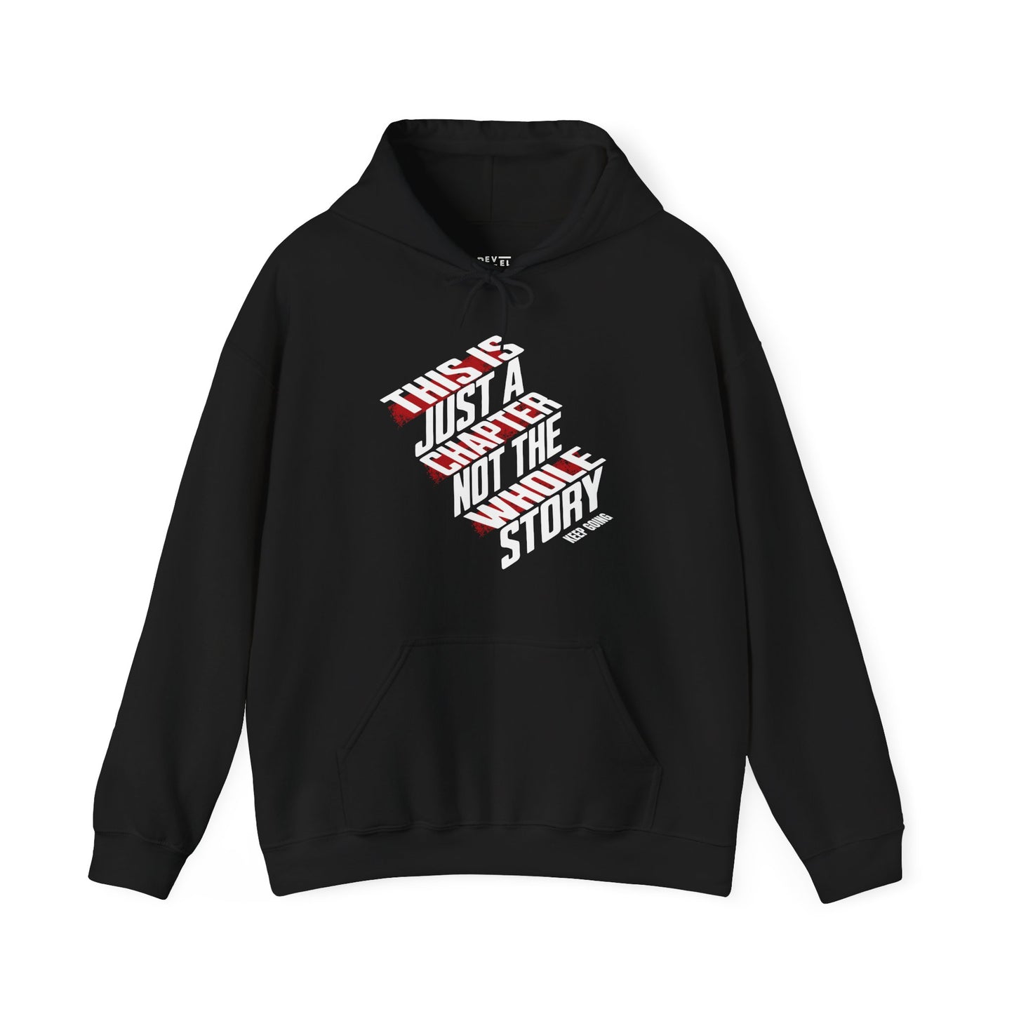 this-is-just-a-chapter-not-the-whole-story-keep-going-mental-health-hoodie-closeup-black
