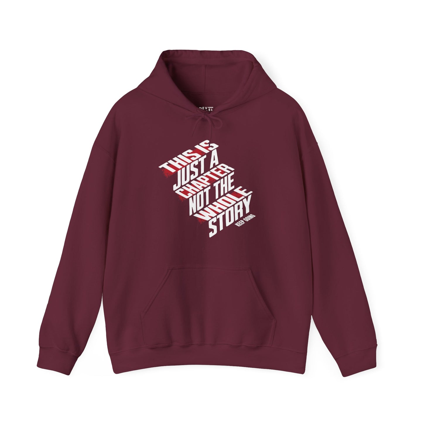 this-is-just-a-chapter-not-the-whole-story-keep-going-mental-health-hoodie-closeup-maroon