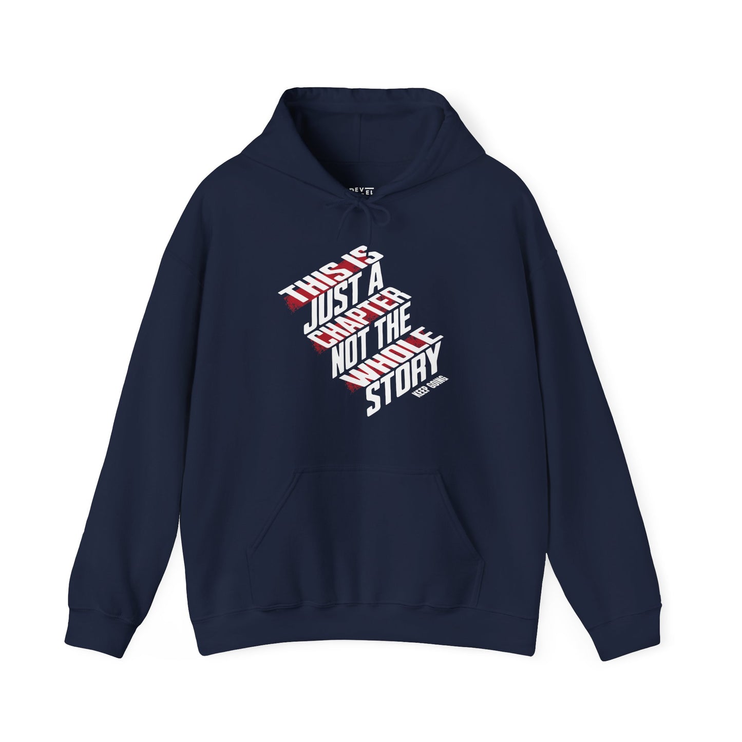 this-is-just-a-chapter-not-the-whole-story-keep-going-mental-health-hoodie-closeup-navy