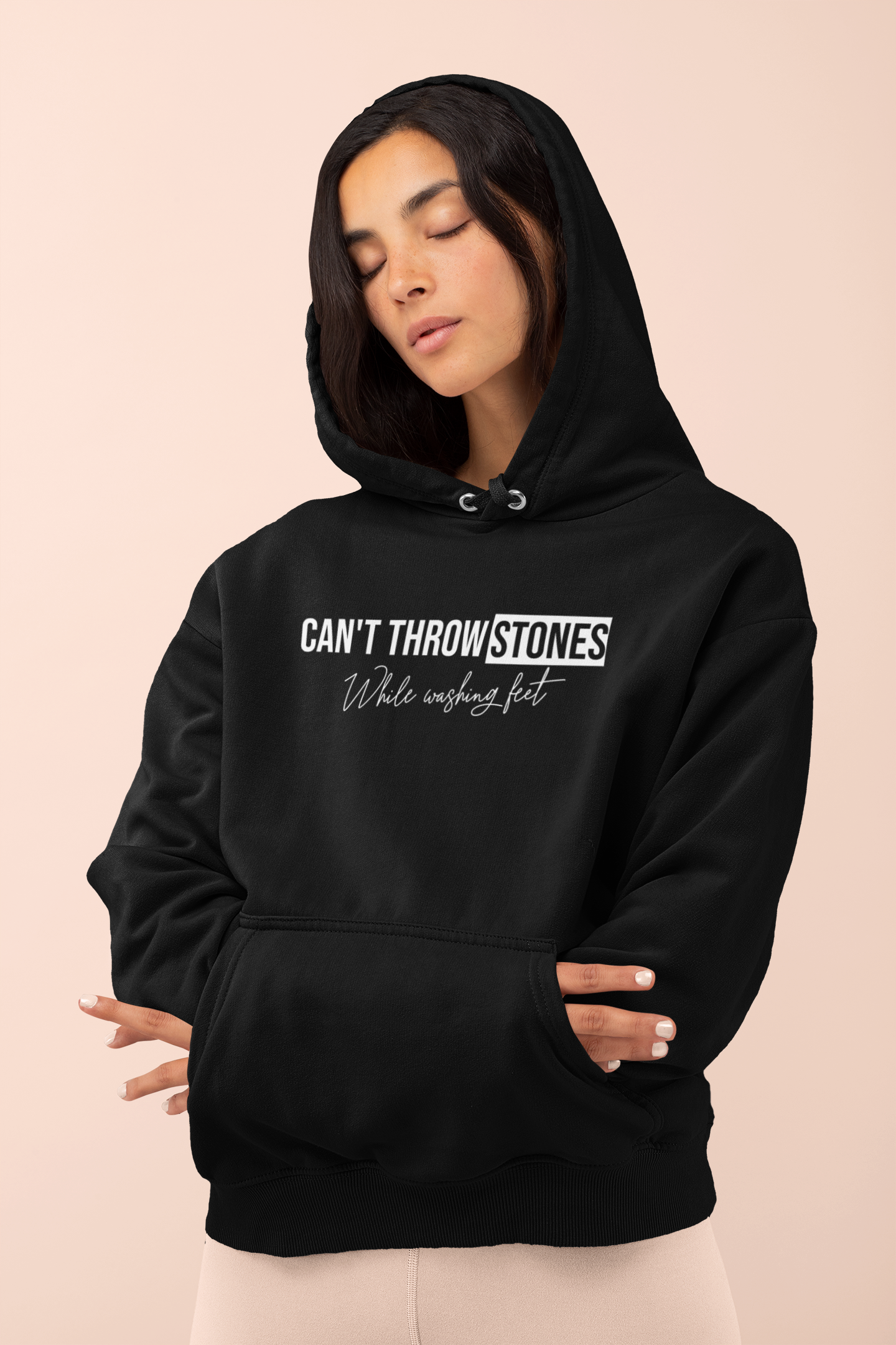 washing-feet-christian-womans-hoodie-black