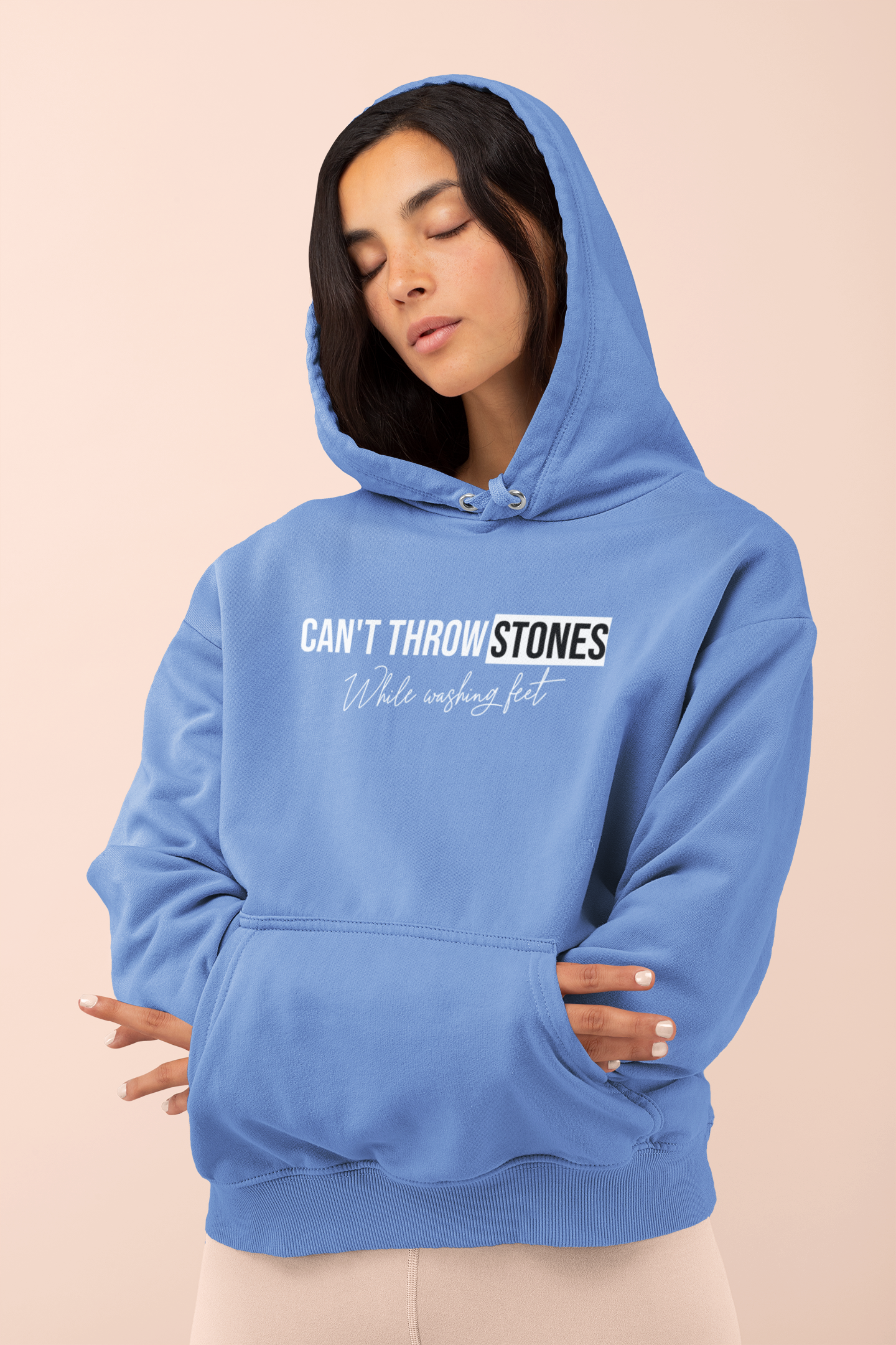 washing-feet-christian-womans-hoodie-blue