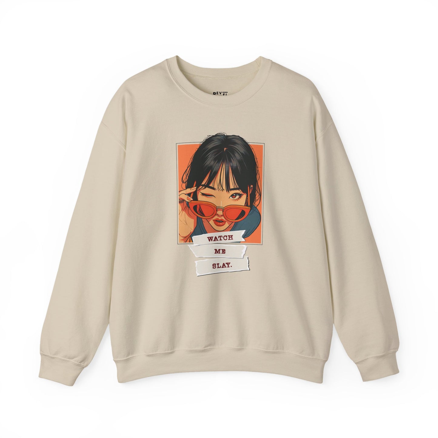 watch-me-slay-woman-empowerment-graphic-design-sweatshirt-color-sand
