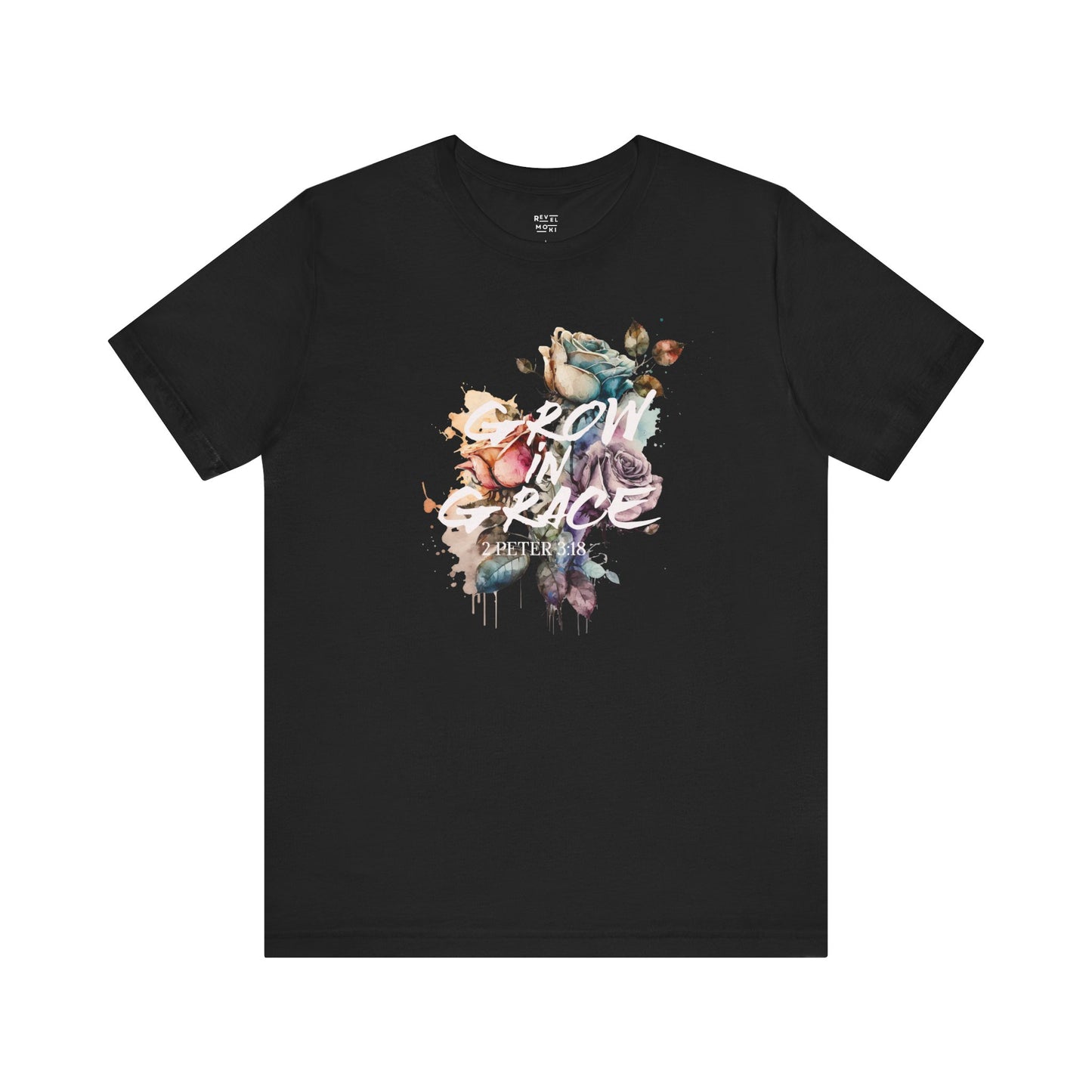 watercolor-floral-christian-woman-tee-closeup-black