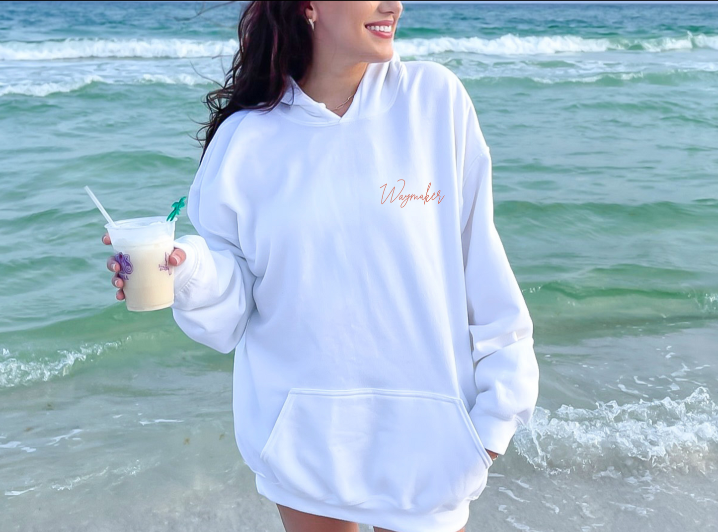 woman-in-beach-waymaker-hoodie-white