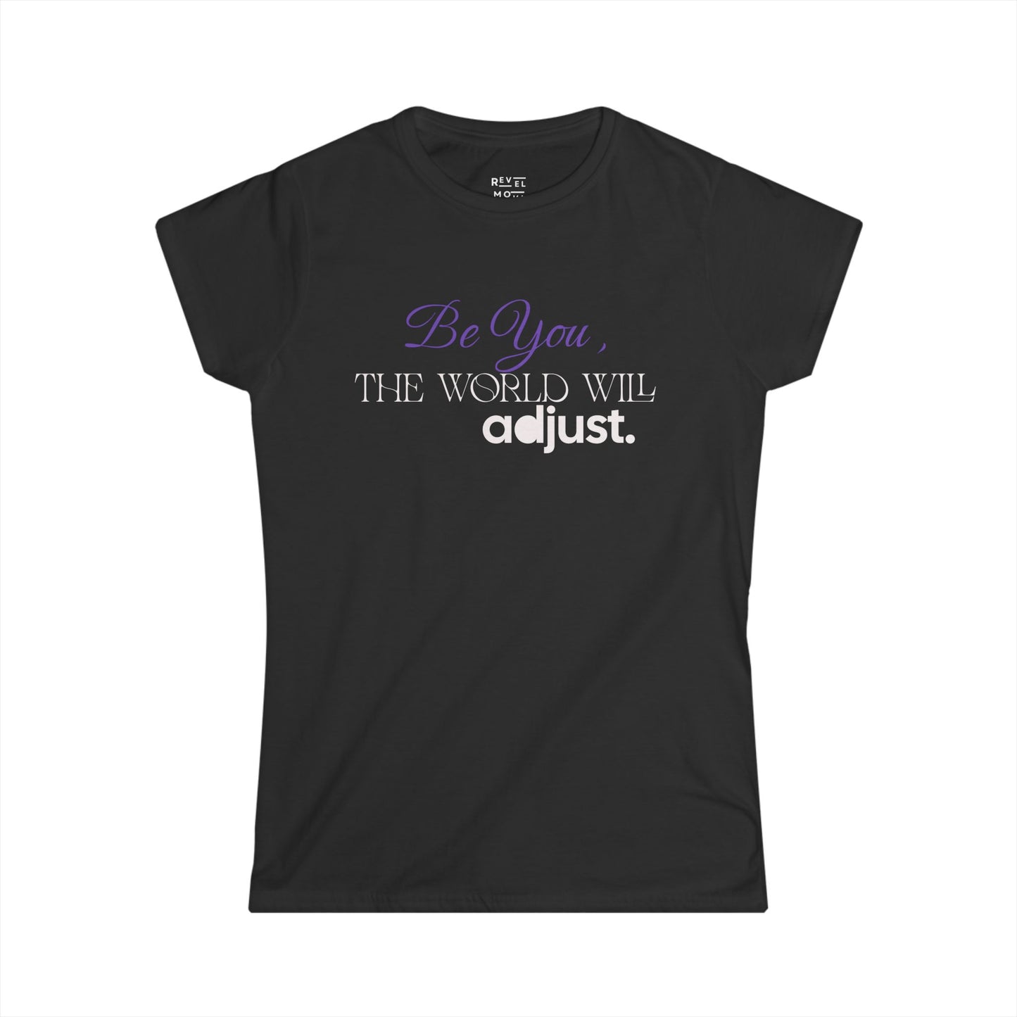 woman-in-beach-wearing-be-you-the-world-will-adjust-tee-closeup-black