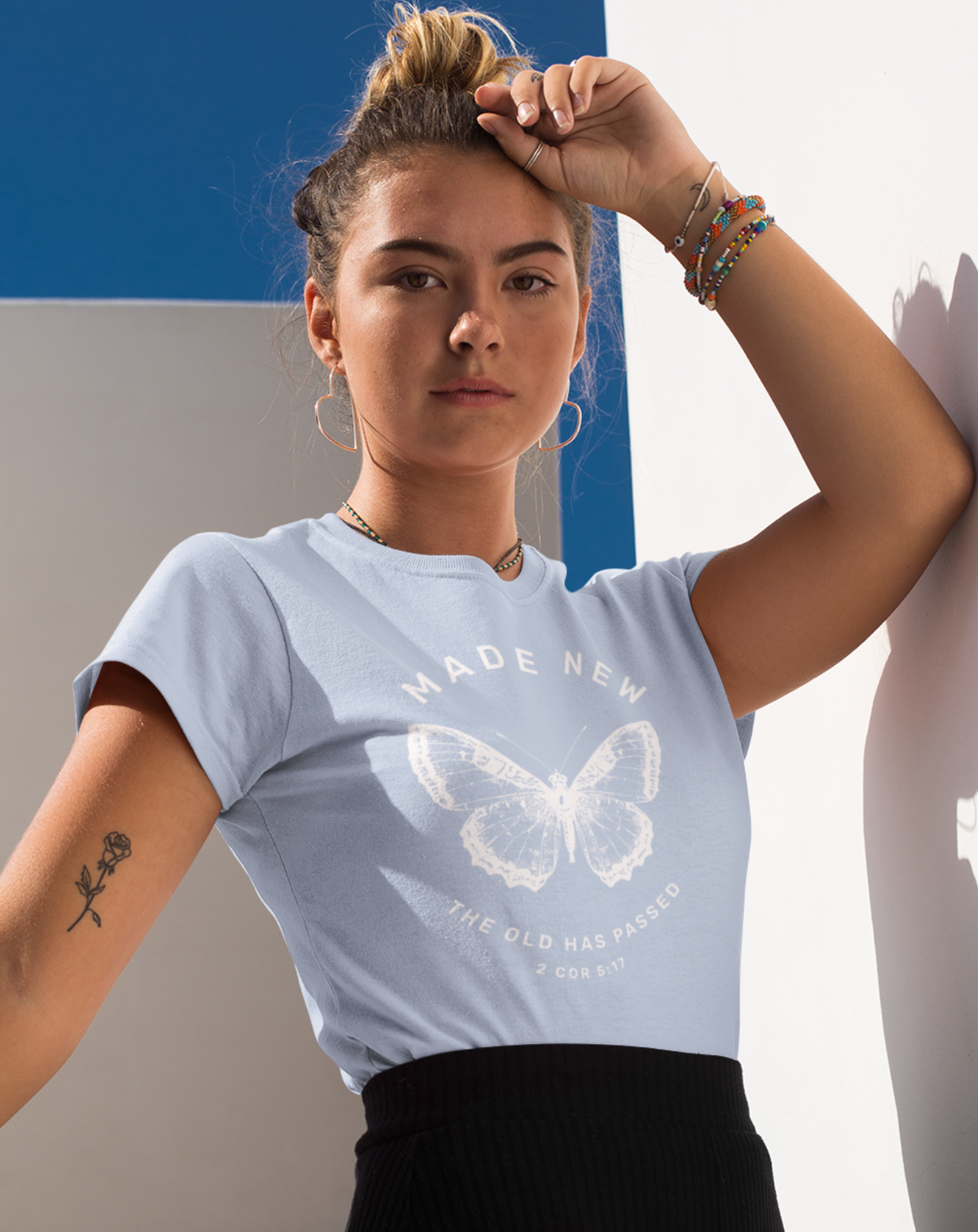 woman-wearing-butterfly-christian-tee-blue