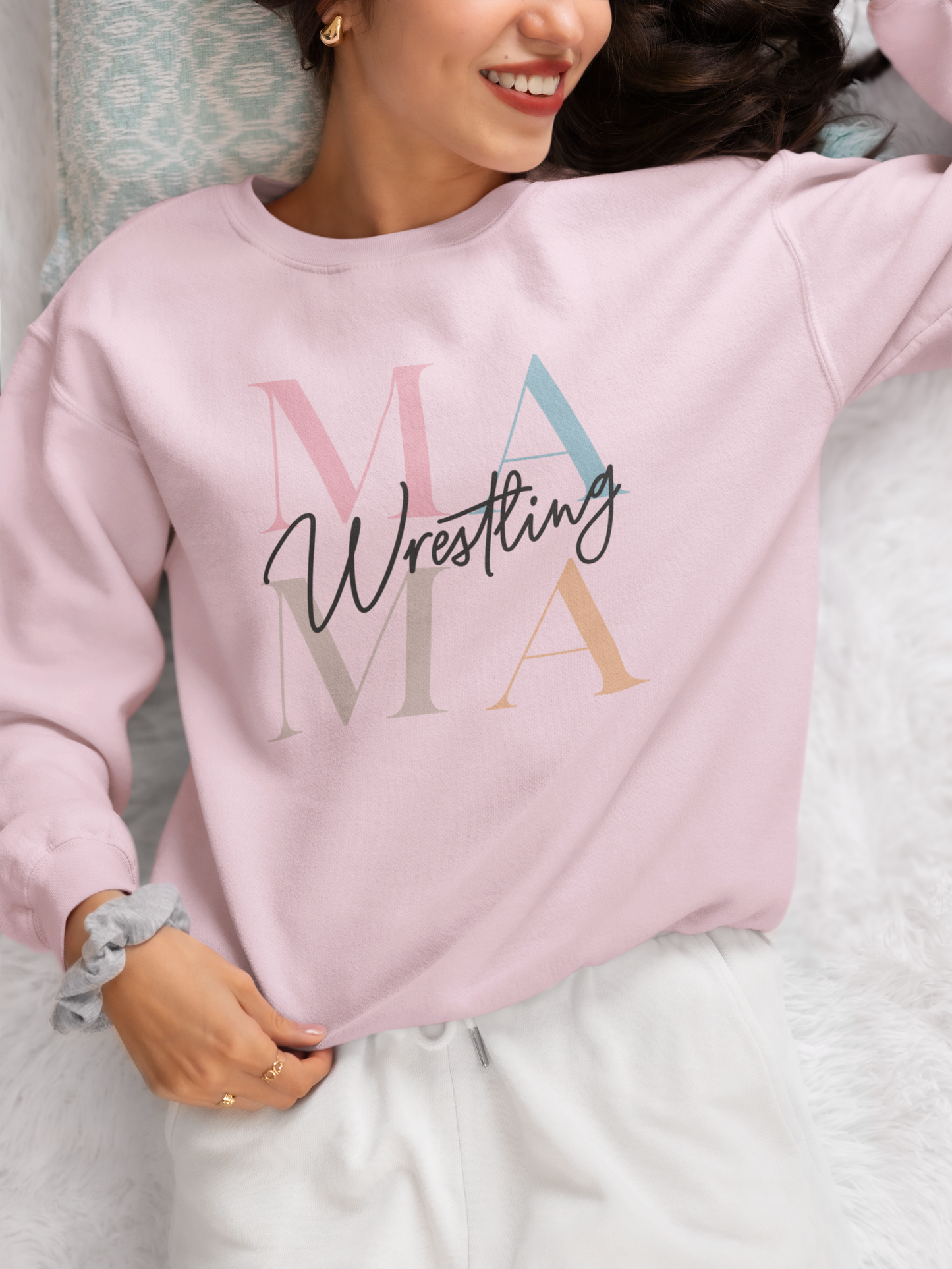 wrestling-mama-sweatshirt-pink