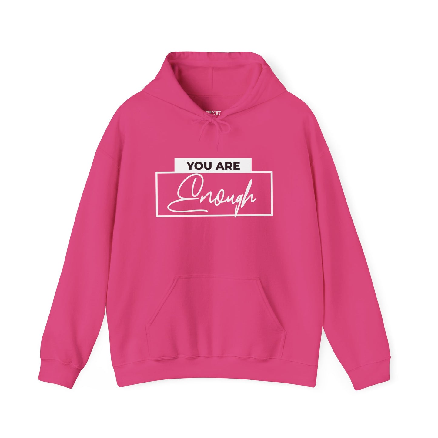 you-are-enough-front-hoodie-closeup-heliconia