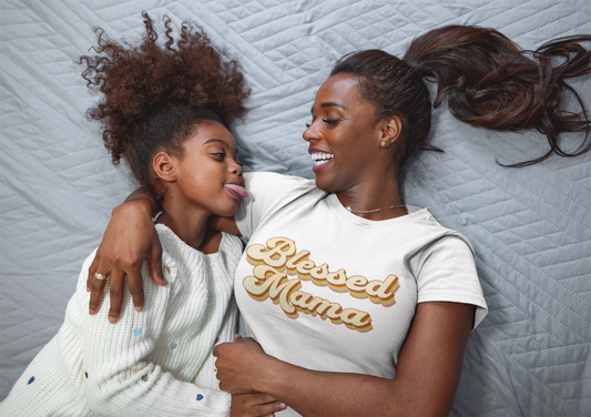 woman-wearing-blessed-mama-tee