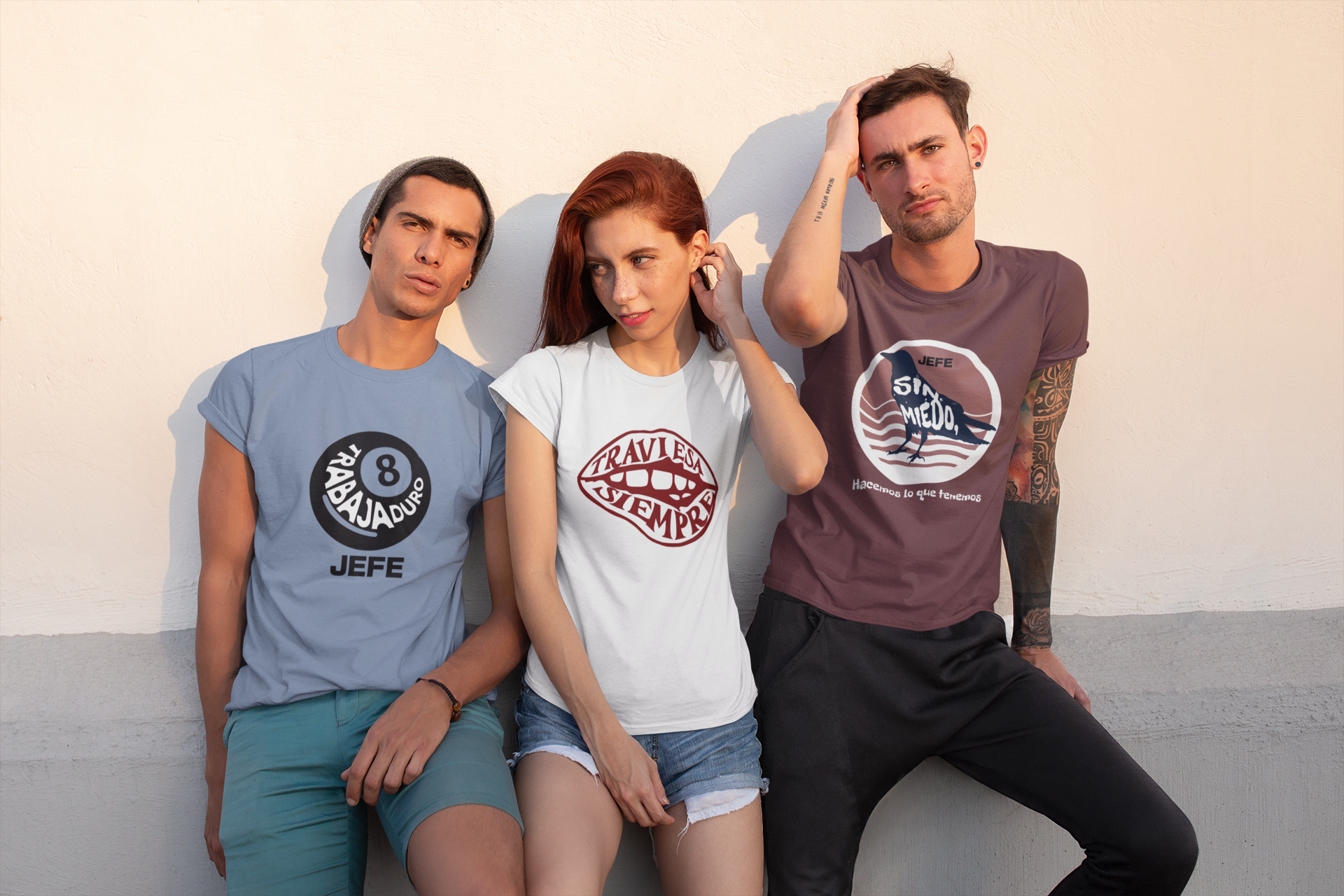 a-group-of-friends-wearing-spanish-tees-outside