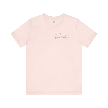 back-of-christian-tee-waymaker-woman-front-closeup-pink