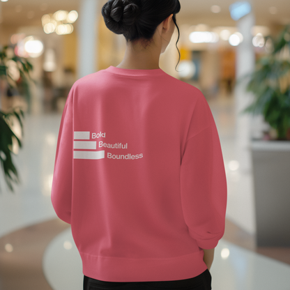 back-of-safety-pink-BOUNDLESS-SWEATSHIRT