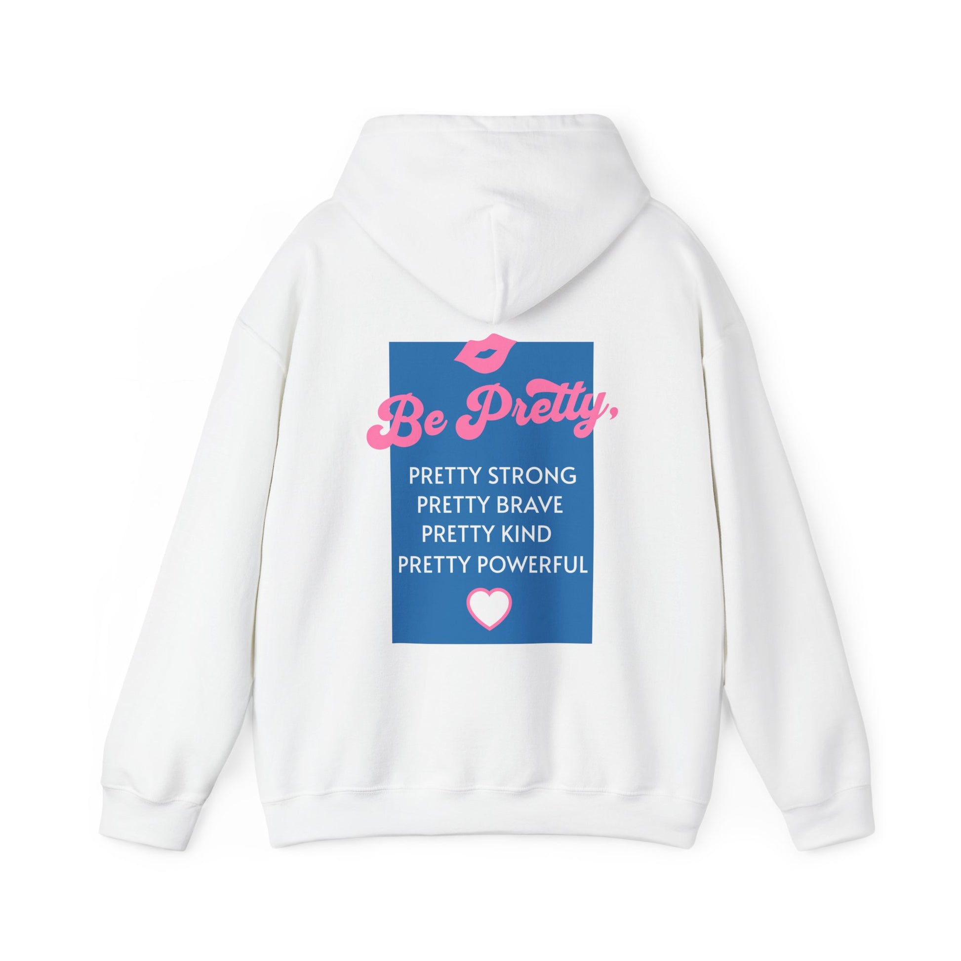 be-pretty-woman-hoodie-back-closeup-white