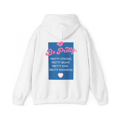 be-pretty-woman-hoodie-back-closeup-white