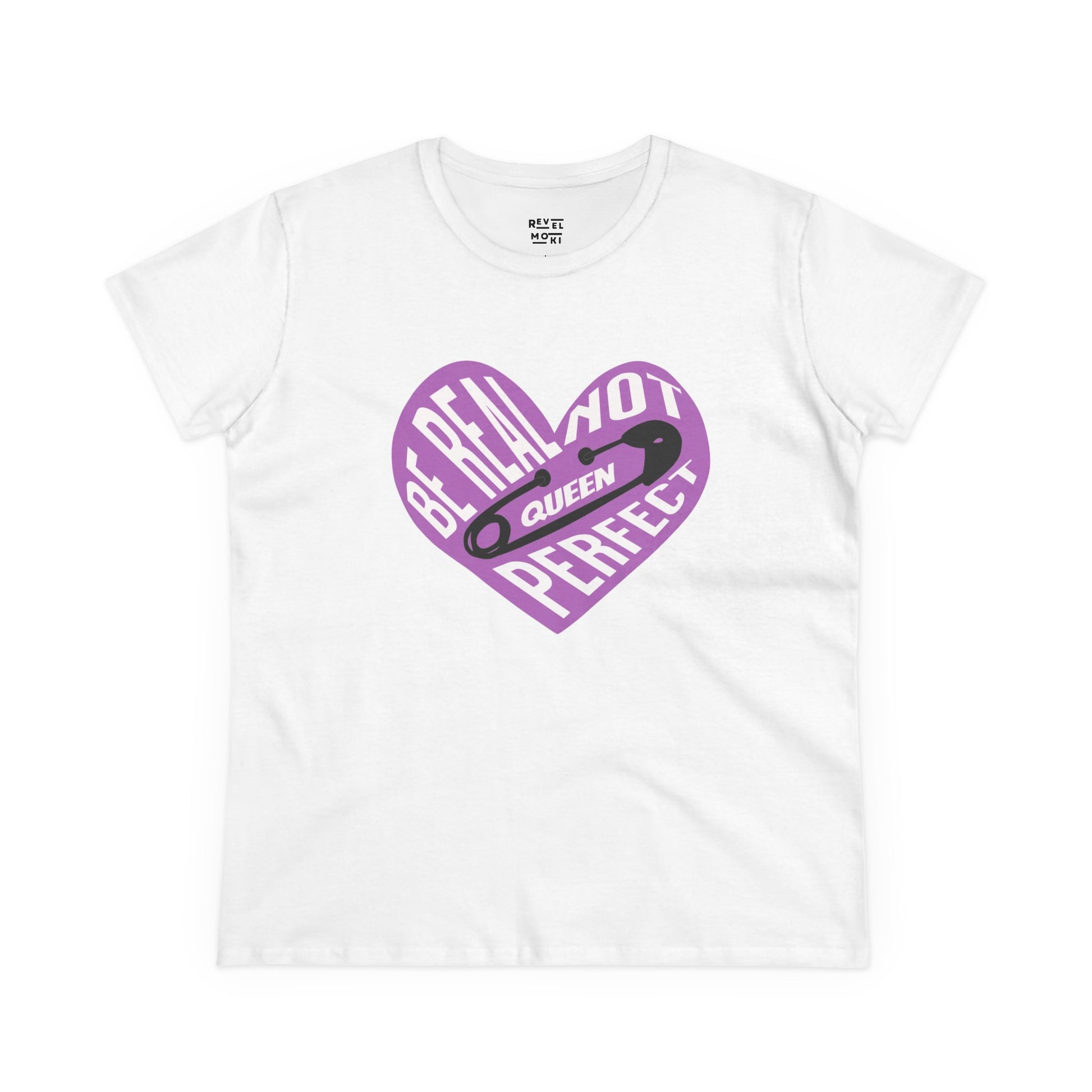 be-real-not-perfect-queen-tee-closeup-white