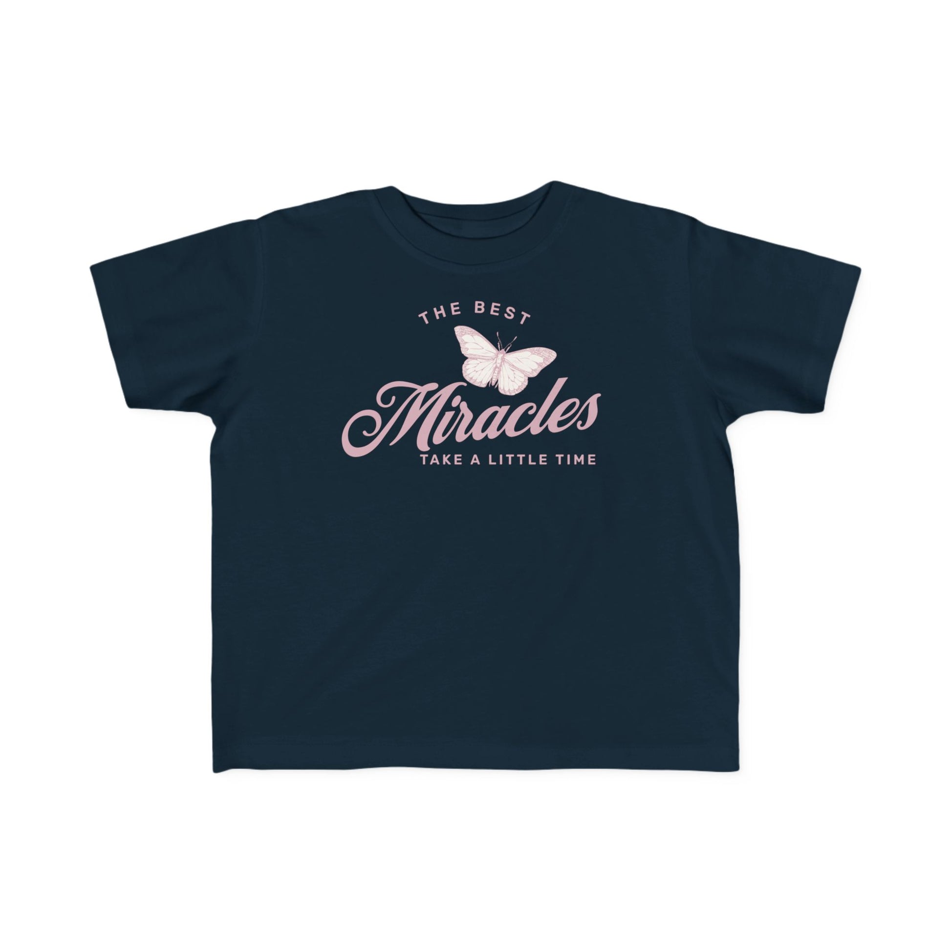 best-miracles-take-time-baby-tee-navy