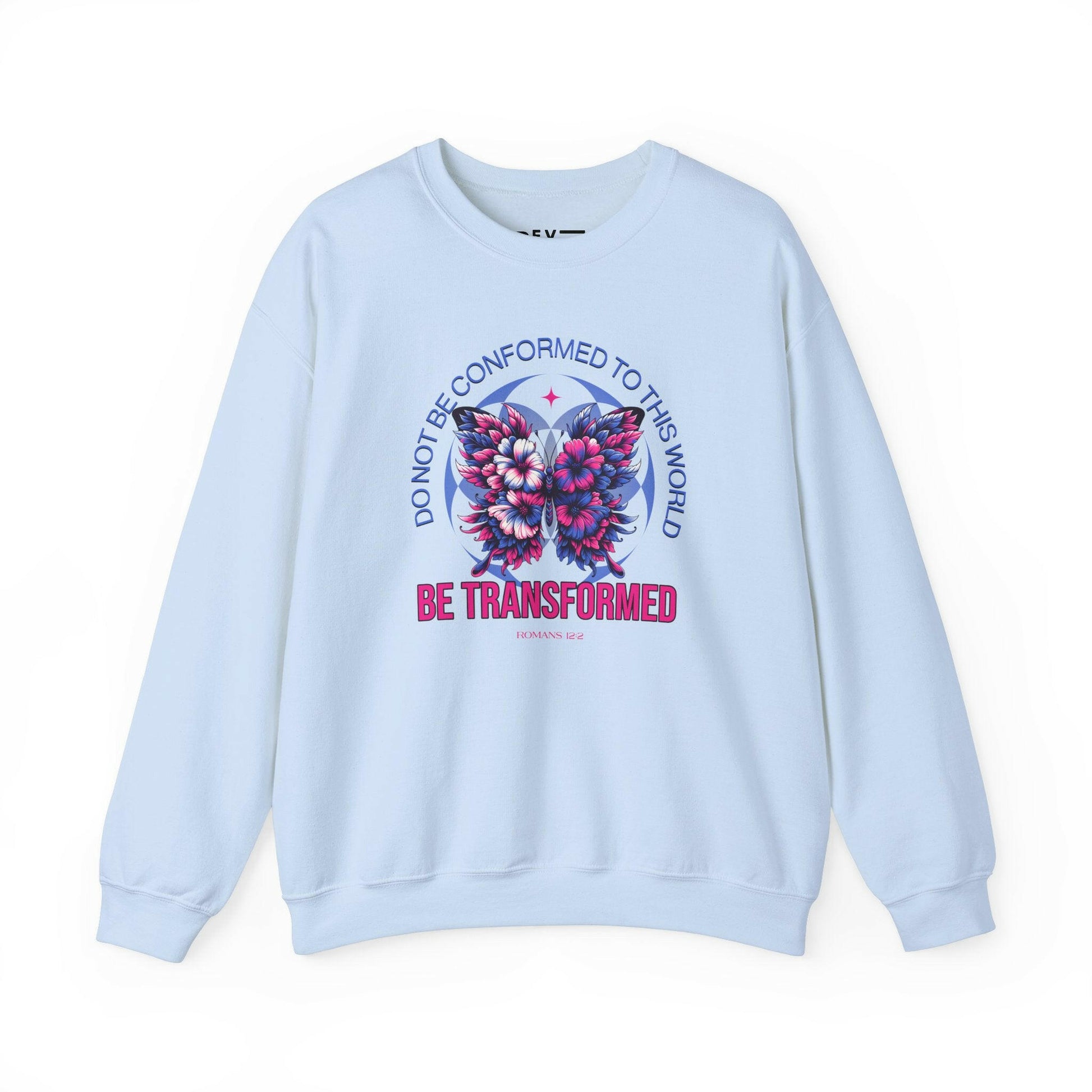 christian-be-transformed-woman-sweatshirt-closeup-blue