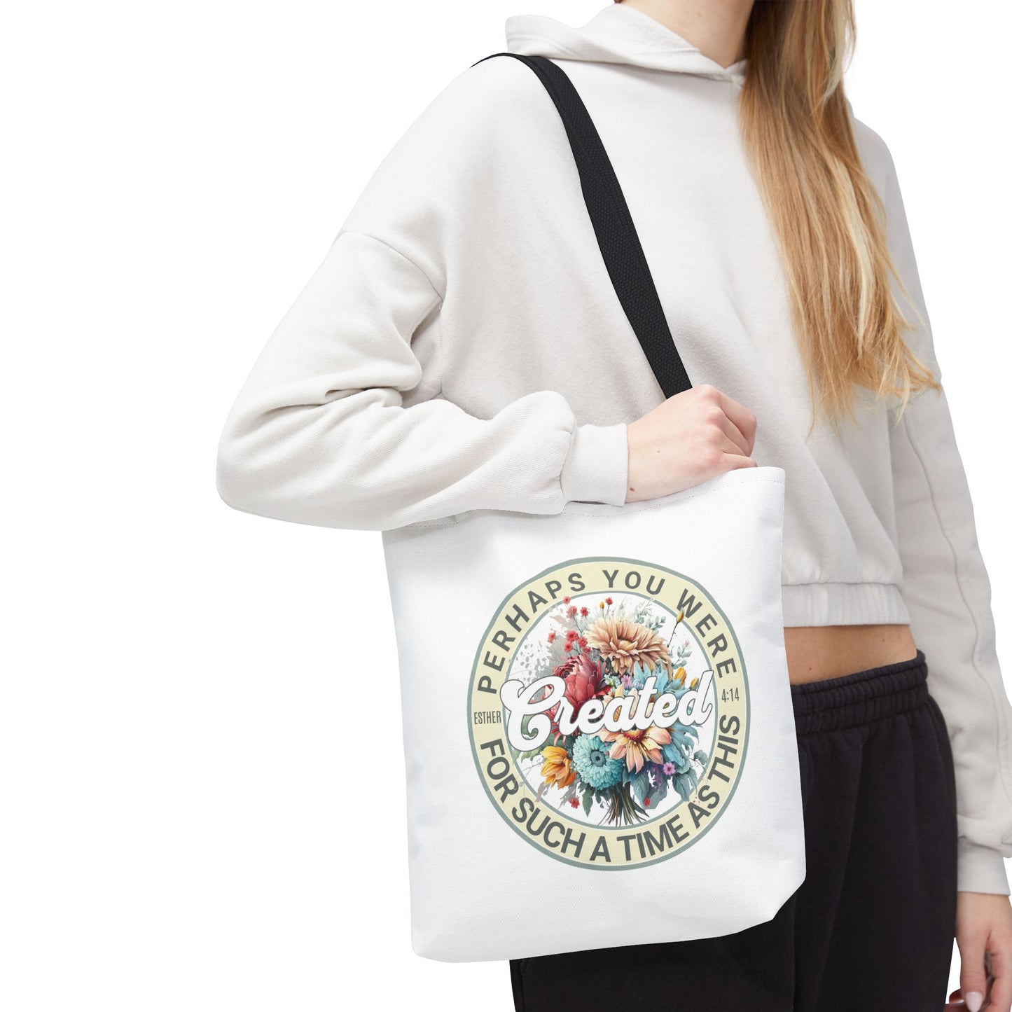 christian-bible-verse-tote-bag-small-black-handle-closeup
