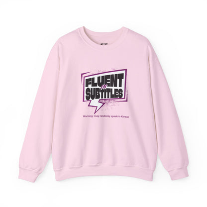 fluent-in-subtitles-sweatshirt-closeup-pink