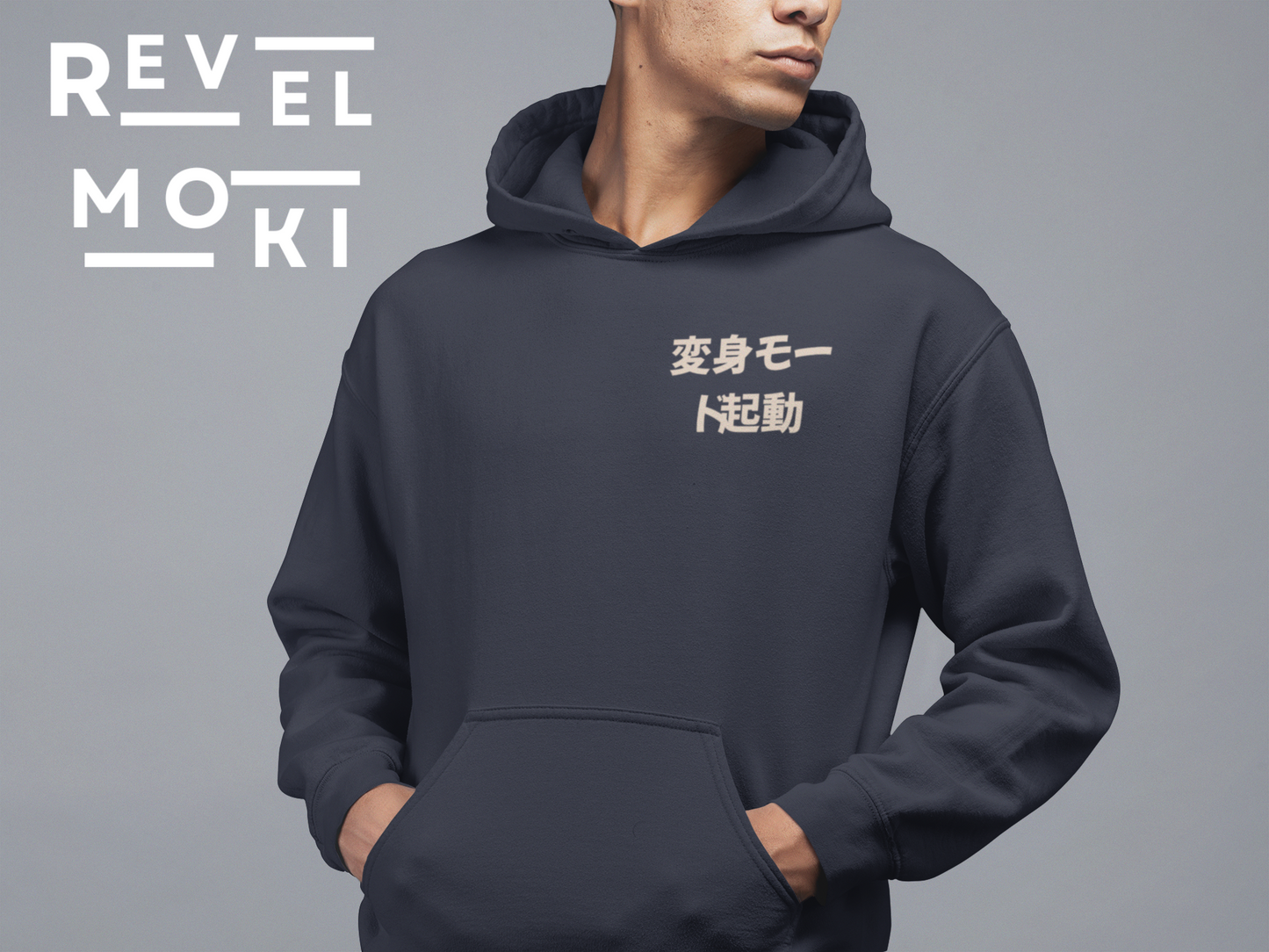 front-view-mockup-featuring-a-man-in-a-hoodie-with-anime-henshin-designs-navy
