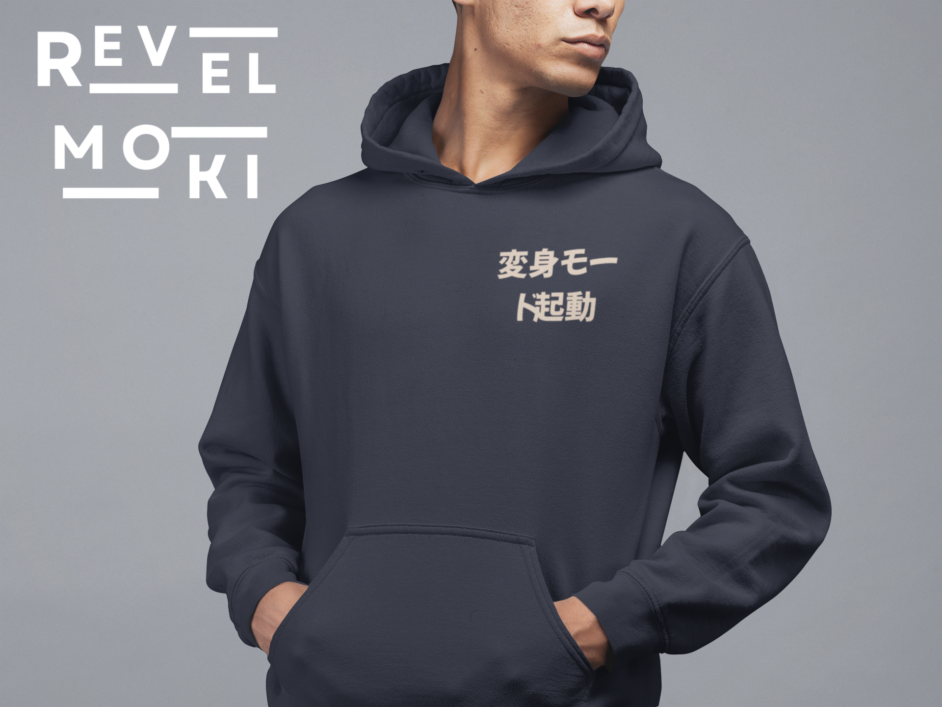 front-view-mockup-featuring-a-man-in-a-hoodie-with-anime-henshin-designs-navy