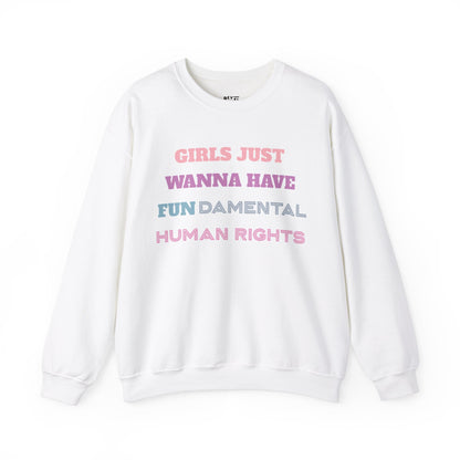 girls-just-wanna-have-fundamental-human-rights-sweatshirt-closeup-white
