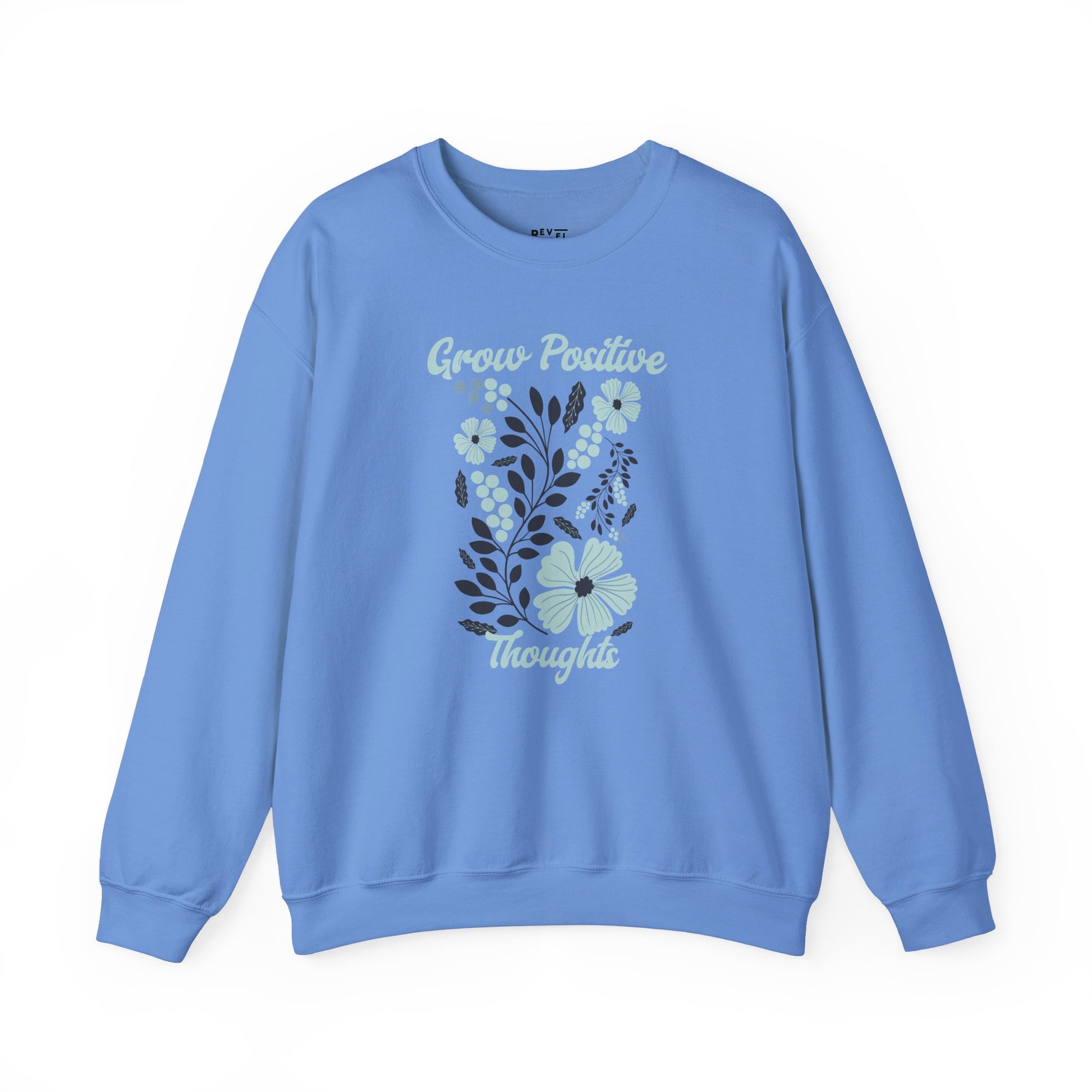 grow-positive-thoughts-woman-sweatshirt-closeup-blue