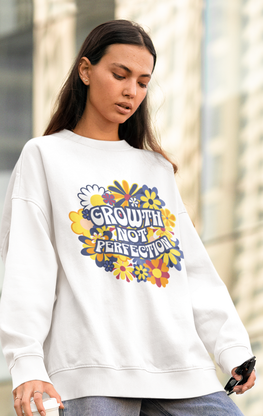 growth-not-perfection-woman-sweatshirt-white