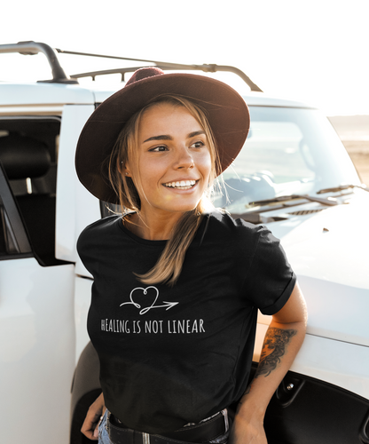 healing-in-not-linear-woman-tee-black