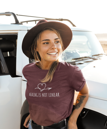 healing-in-not-linear-woman-tee-maroon