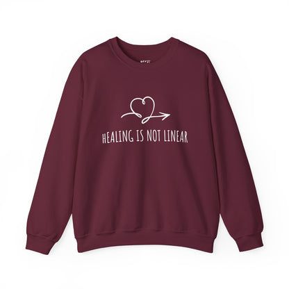 healing-is-not-linear-womens-sweatshirt-closeup-maroon